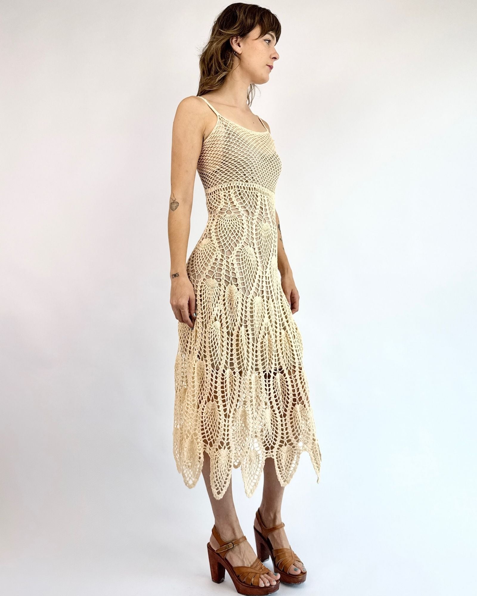 Endless Shores Cream Crochet Maxi Dress