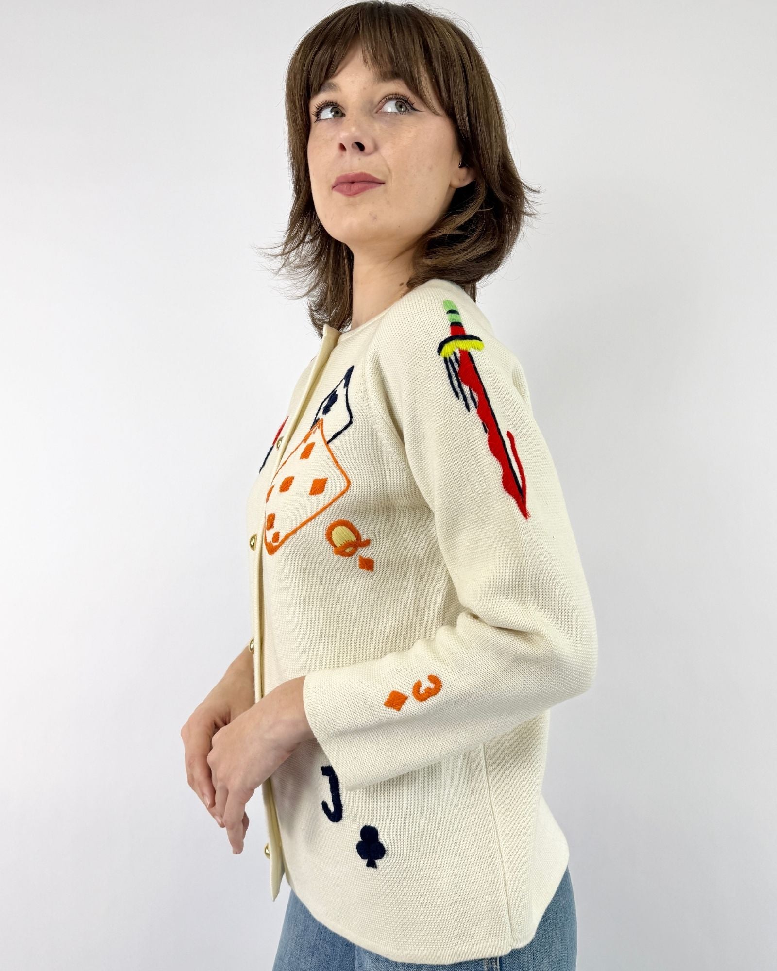 60s Jack of All Trades Embroidered Cardigan
