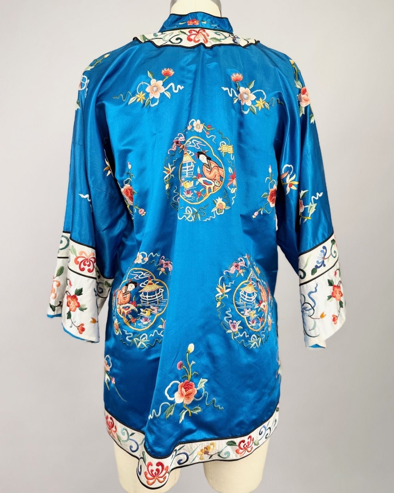 Turquoise Embroidered Silk Jacket