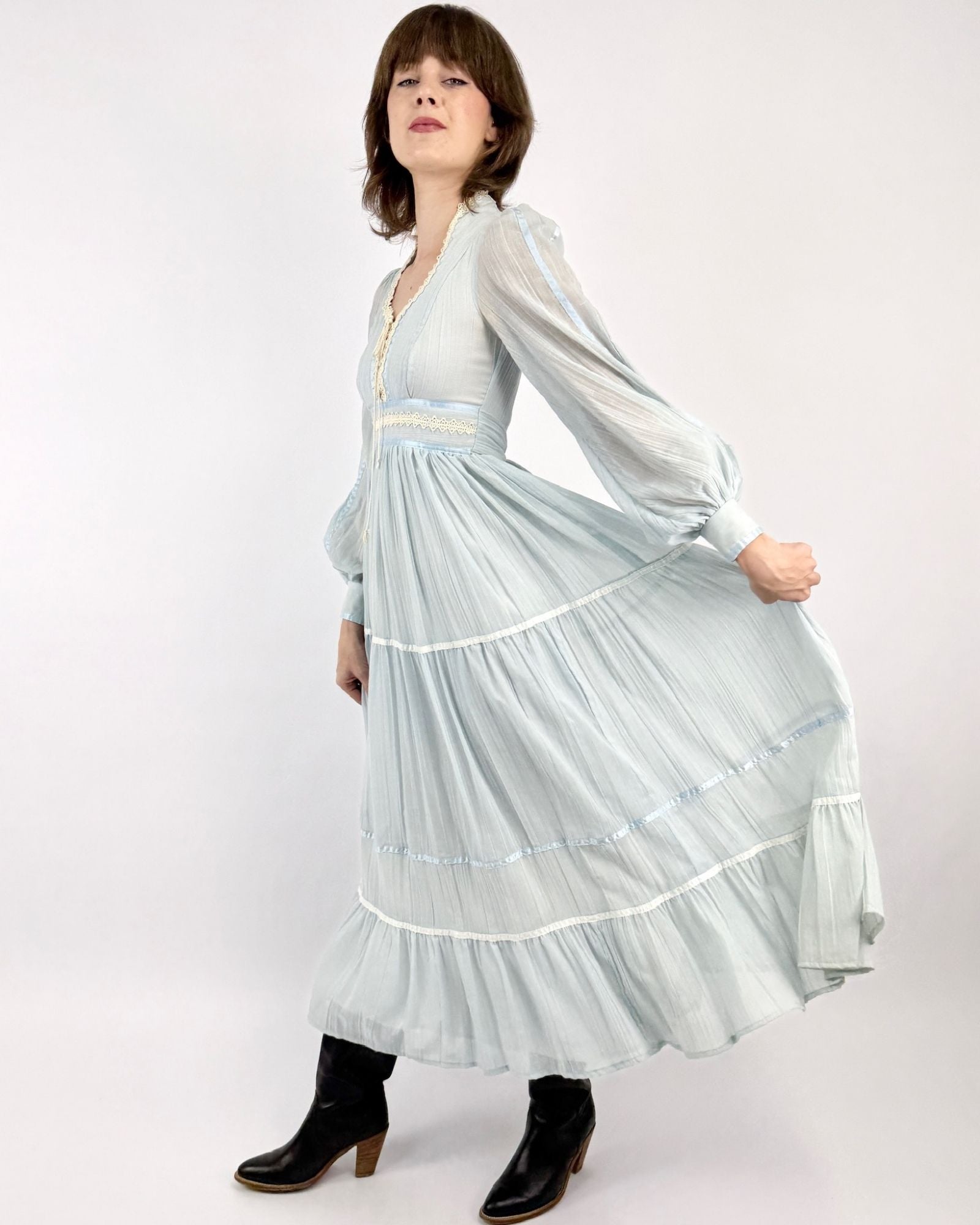 Frozen Reflections 70s Gunne Sax Maxi Dress