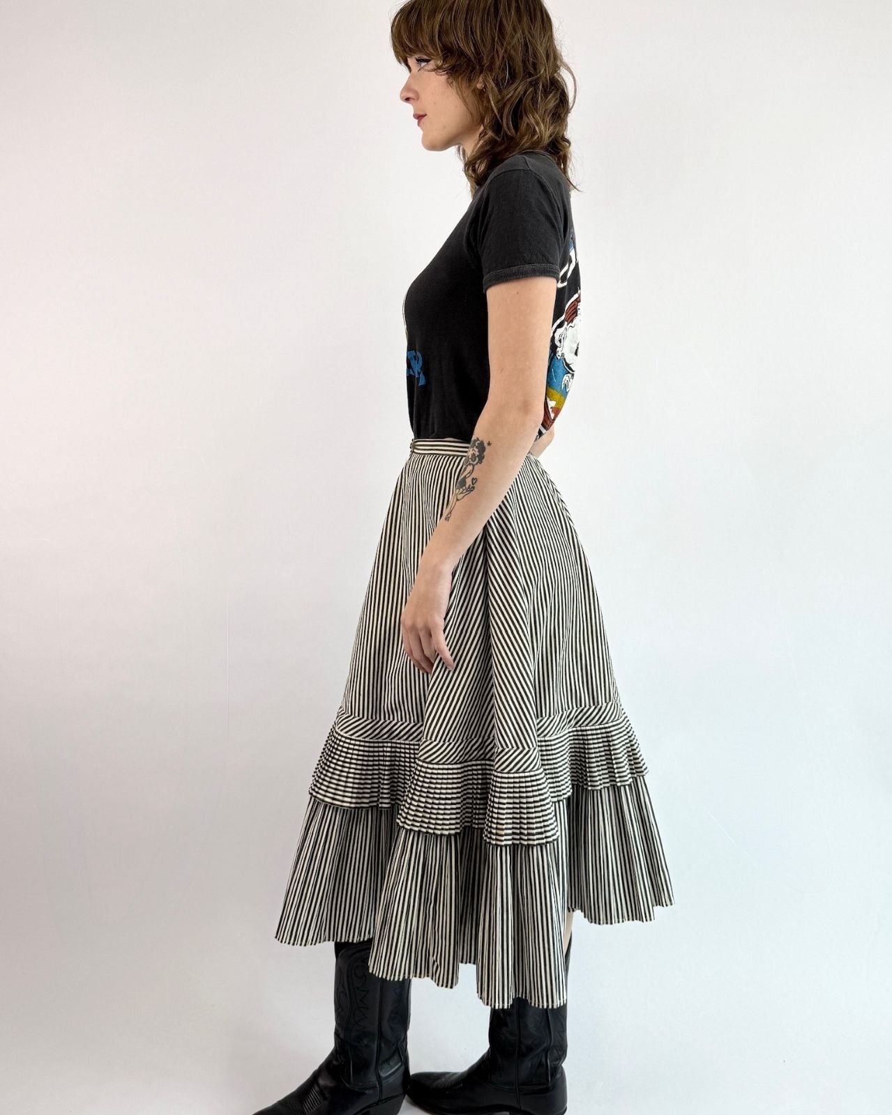 Lydia's Garden Cotton Striped Skirt