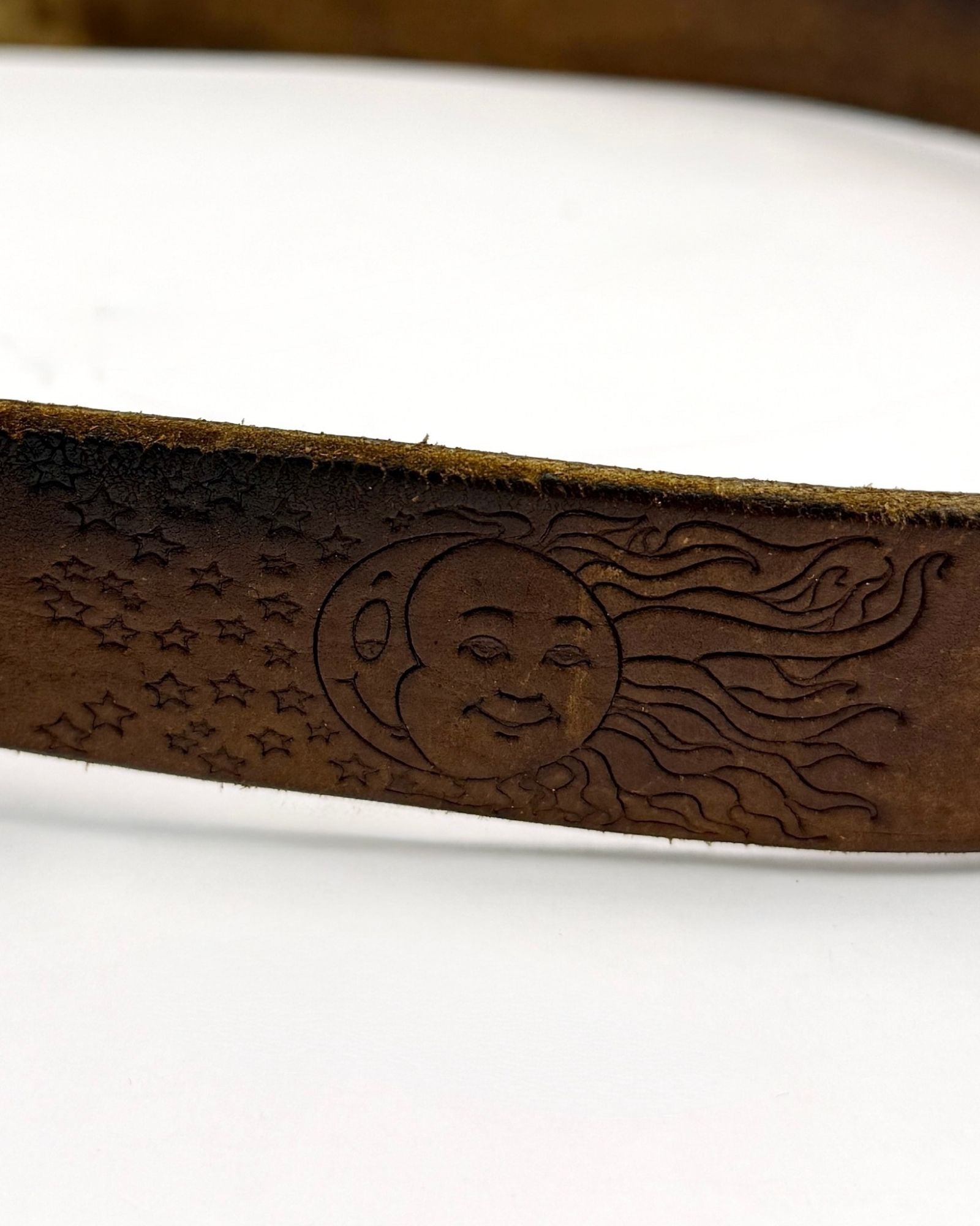 Sun and Moon Leather Belt
