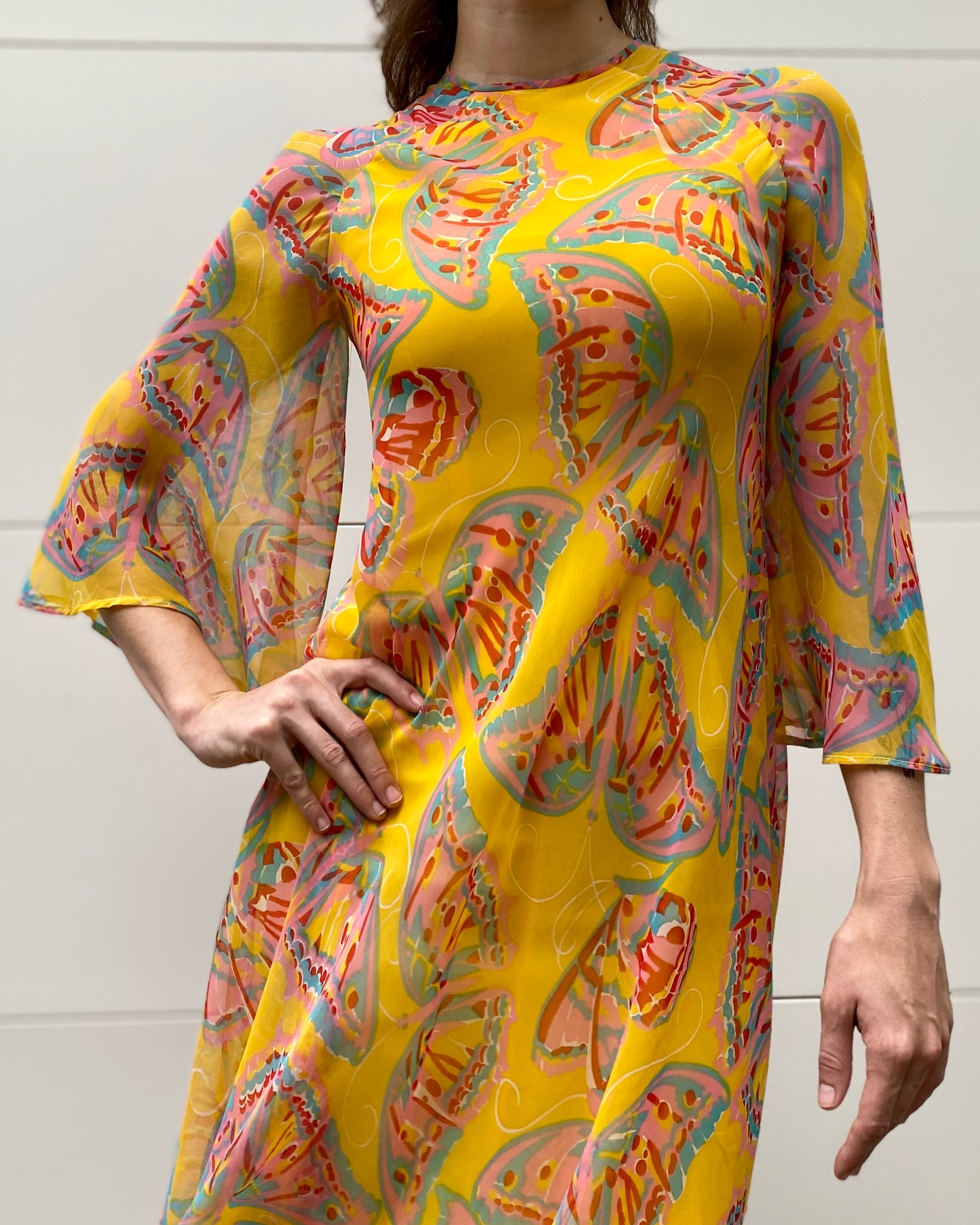 60’s Chiffon Butterfly Dress