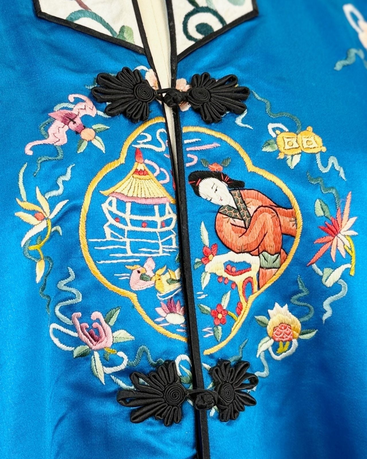 Turquoise Embroidered Silk Jacket