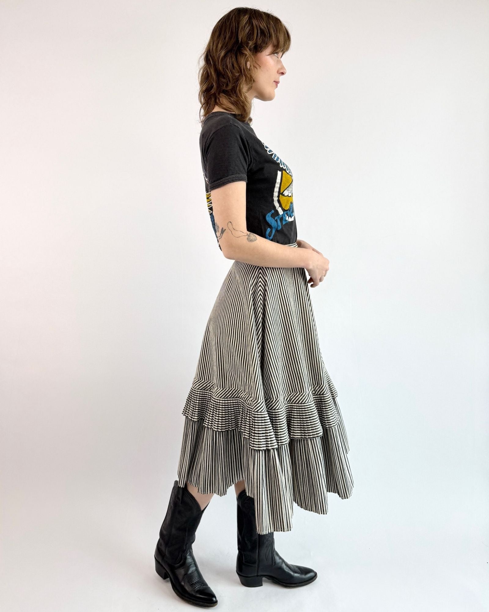 Lydia's Garden Cotton Striped Skirt