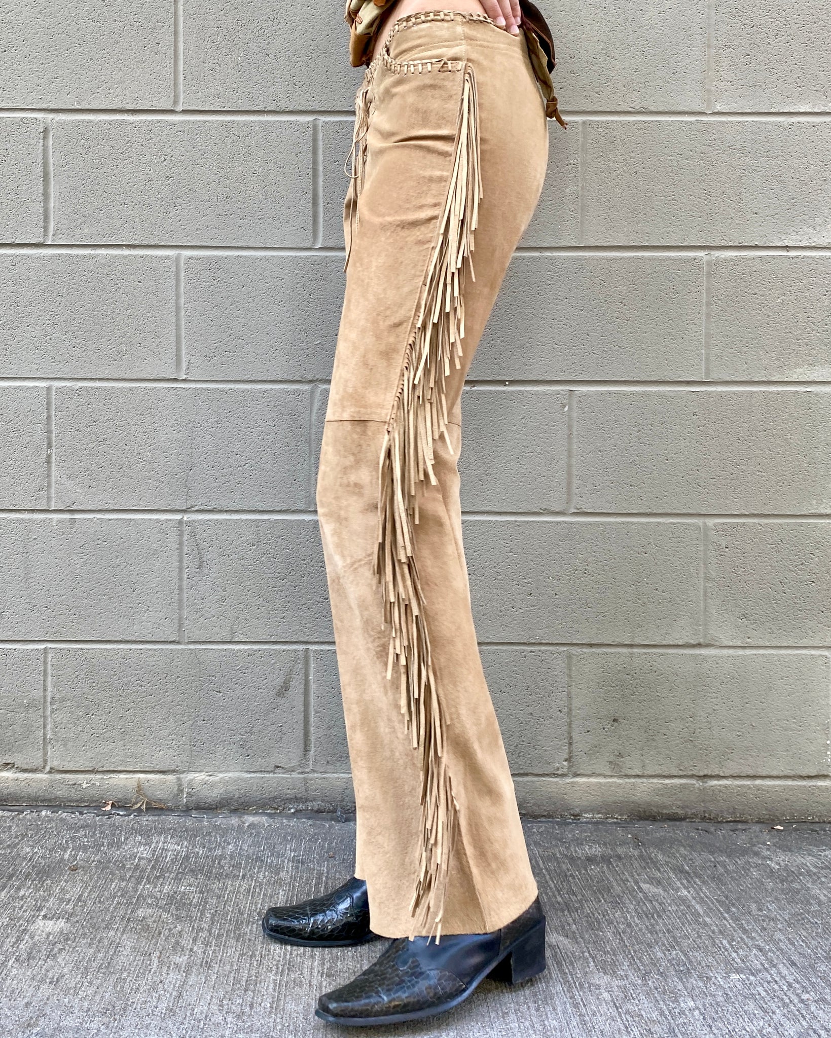 Arden B Suede Fringe Pants