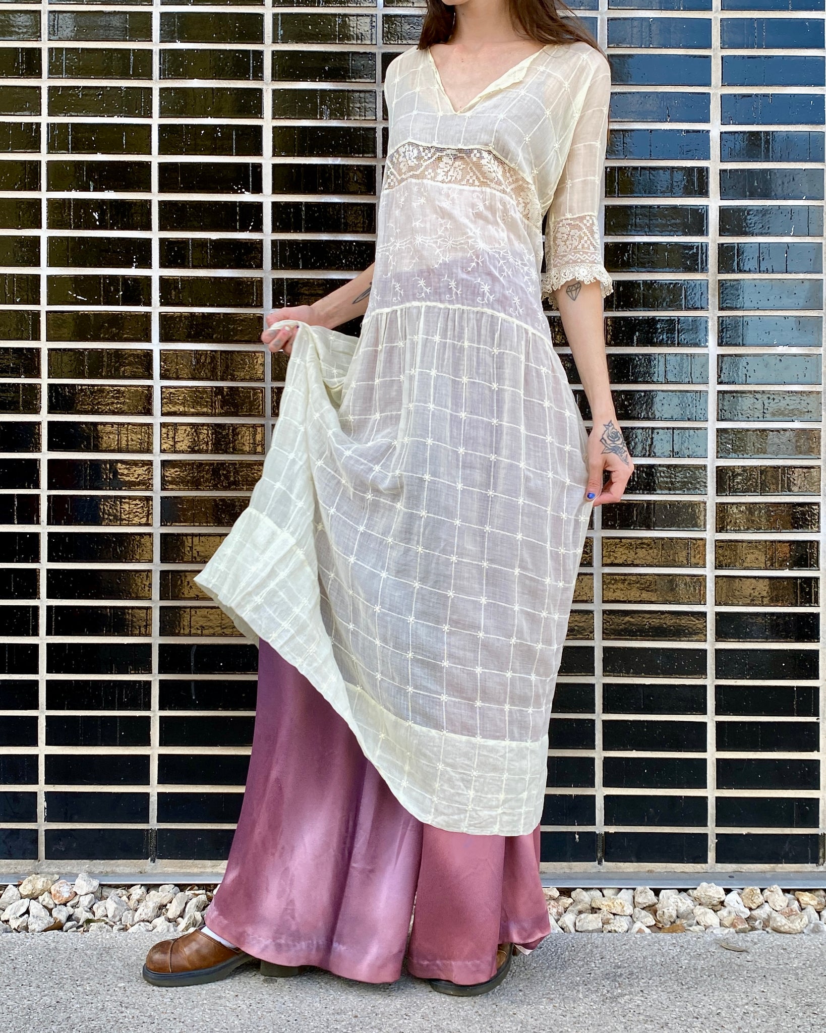 Tea Time White Edwardian Dress