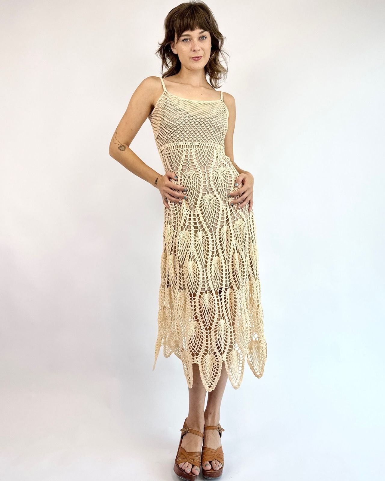 Endless Shores Cream Crochet Maxi Dress