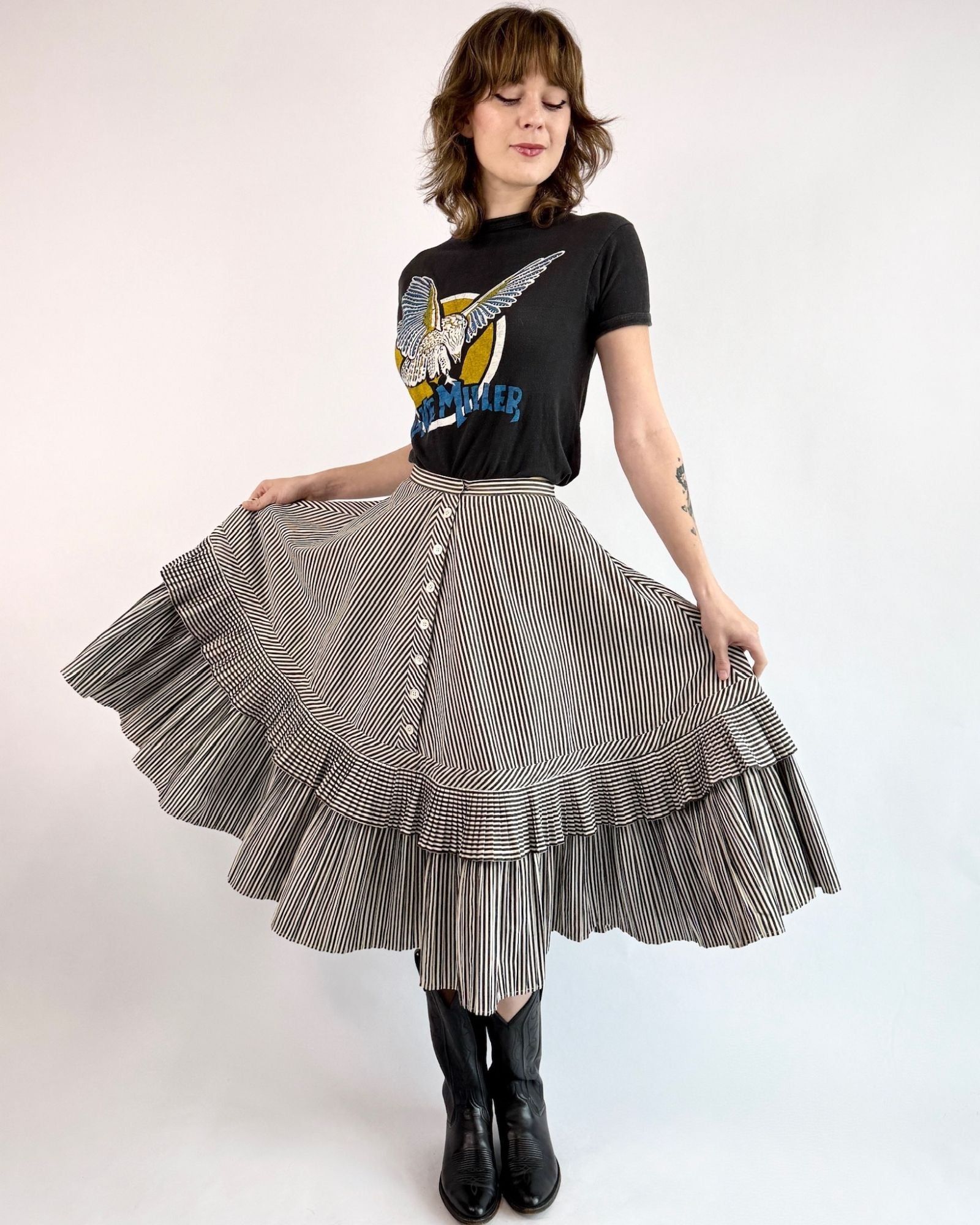 Lydia's Garden Cotton Striped Skirt