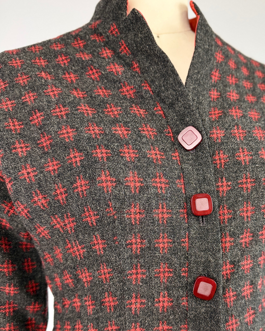 1940s Red and Grey Hashmark Jacket