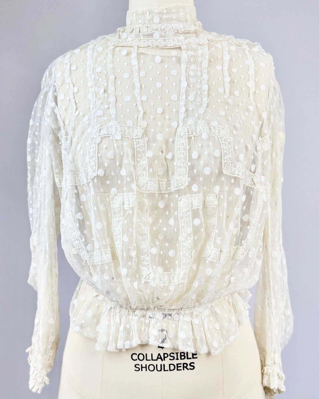 Edwardian White Mesh Polka Dot Blouse