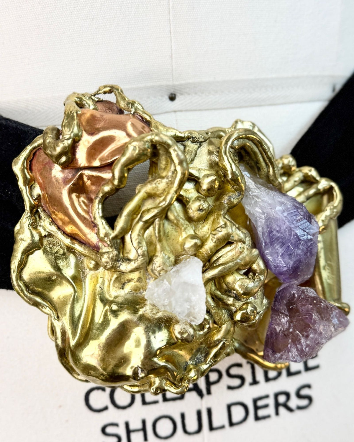 Brutalist Crystal Suede Belt
