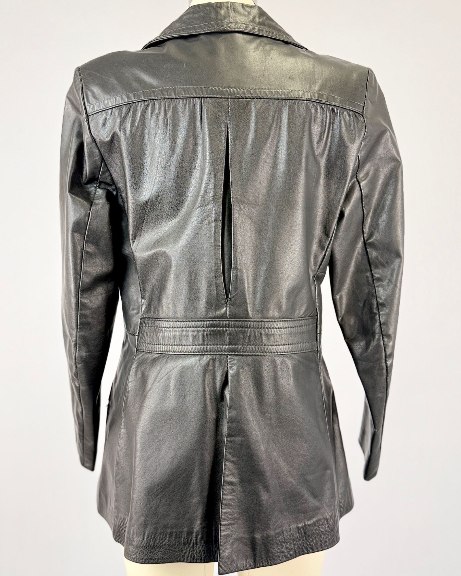 Casual Corner 70s Black Leather Jacket