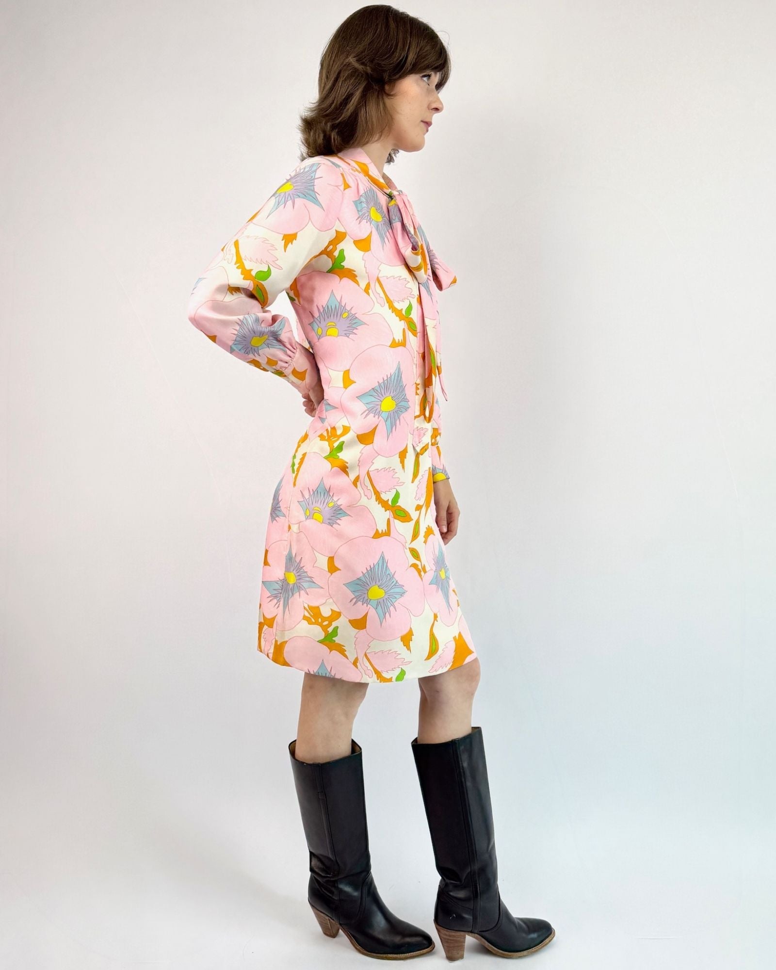 Adele Simpson Playful Petals Silk Dress