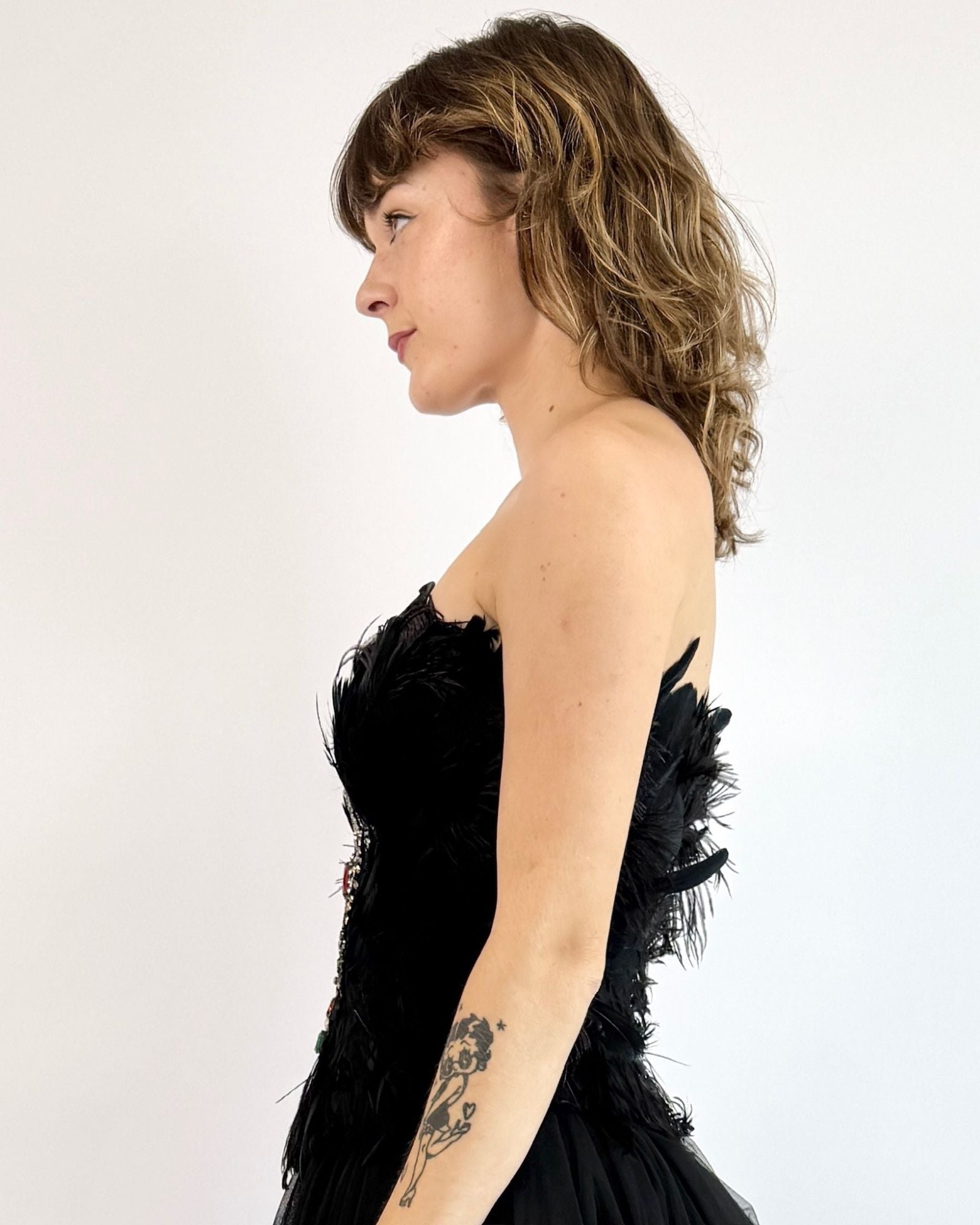 Dolce + Gabbana Black Swan Seduction Feather Corset