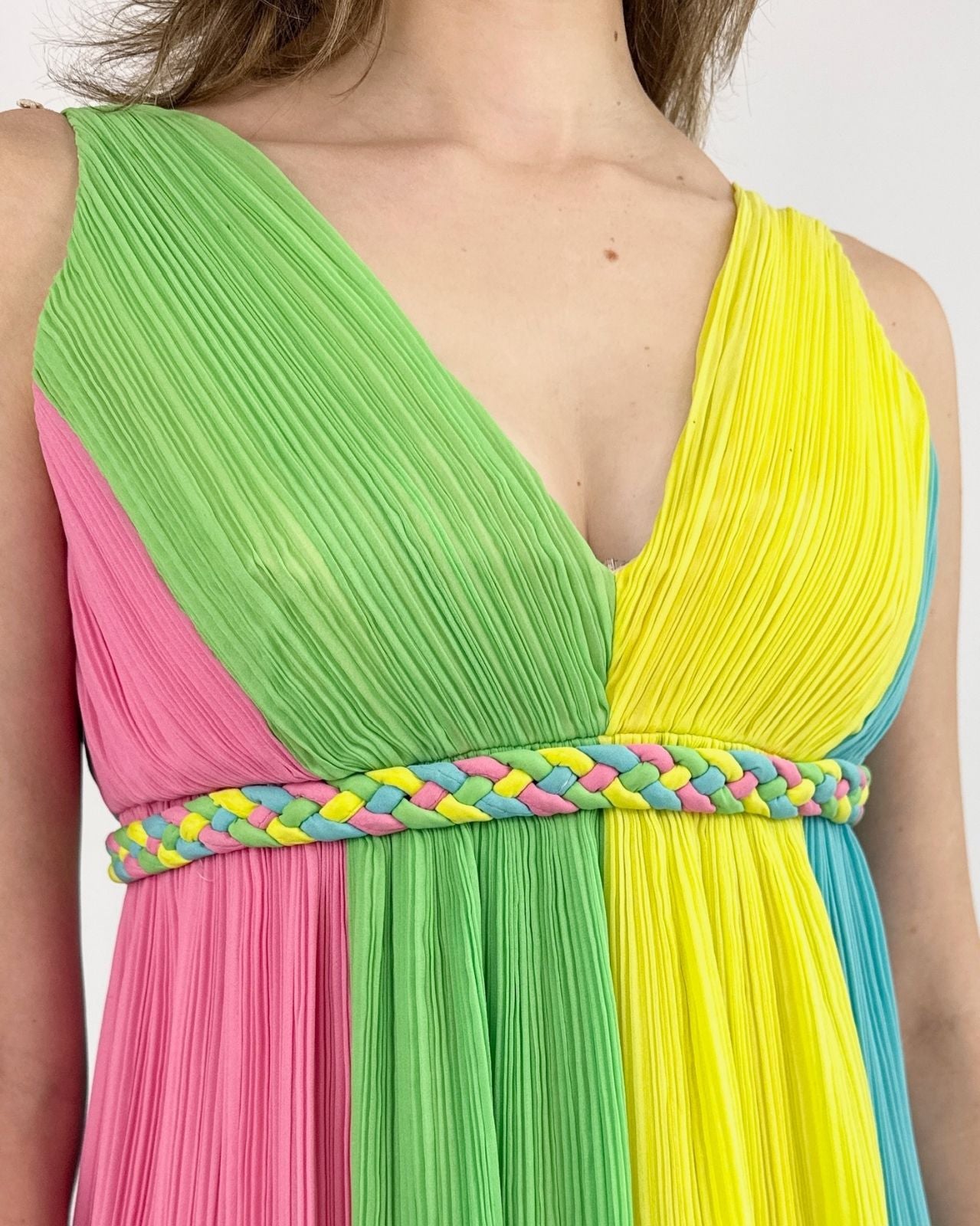 60s Life In Color Plisse Gown