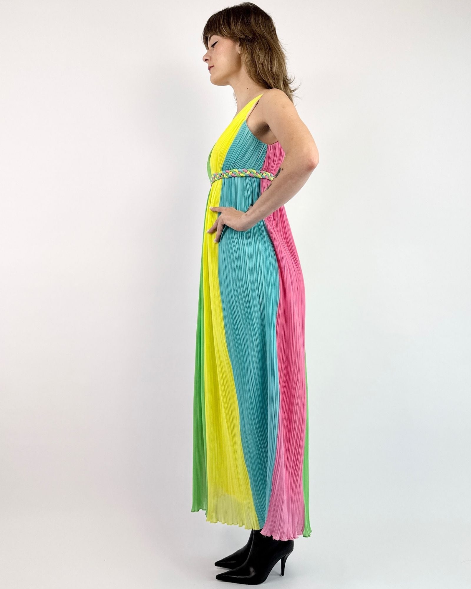 60s Life In Color Plisse Gown