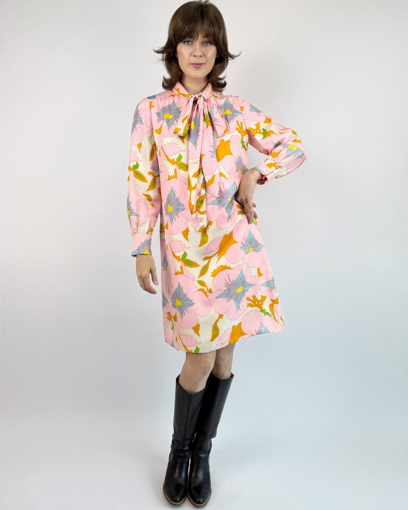 Adele Simpson Playful Petals Silk Dress