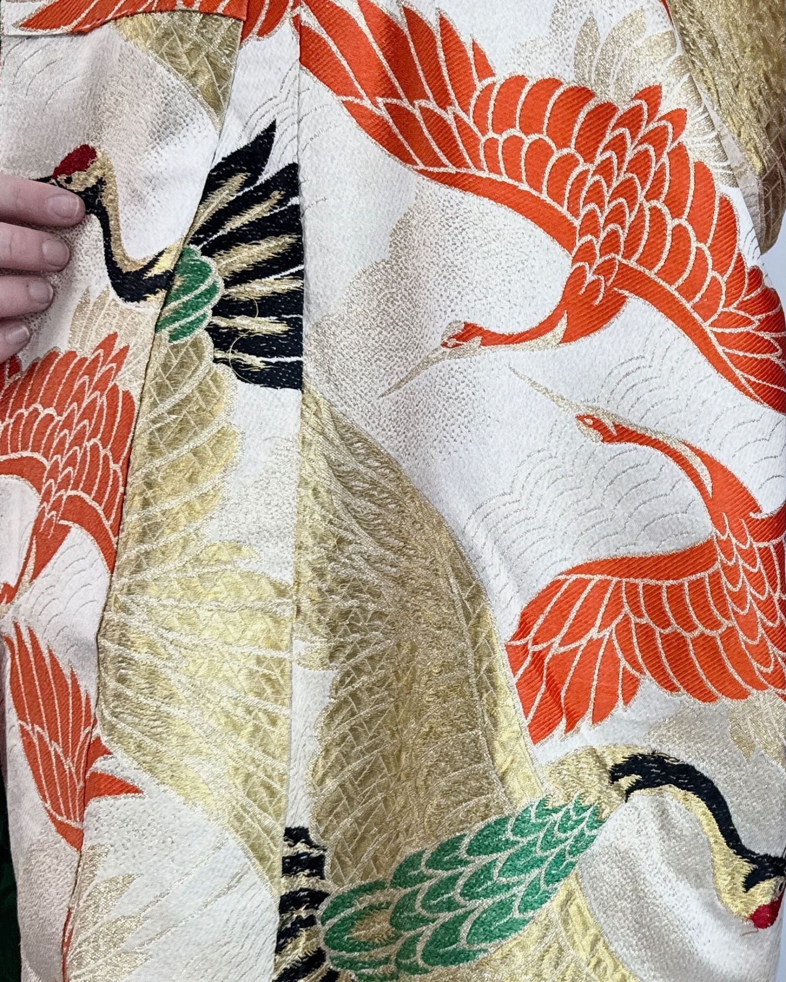 Life In The Sky Crane Print Wedding Kimono