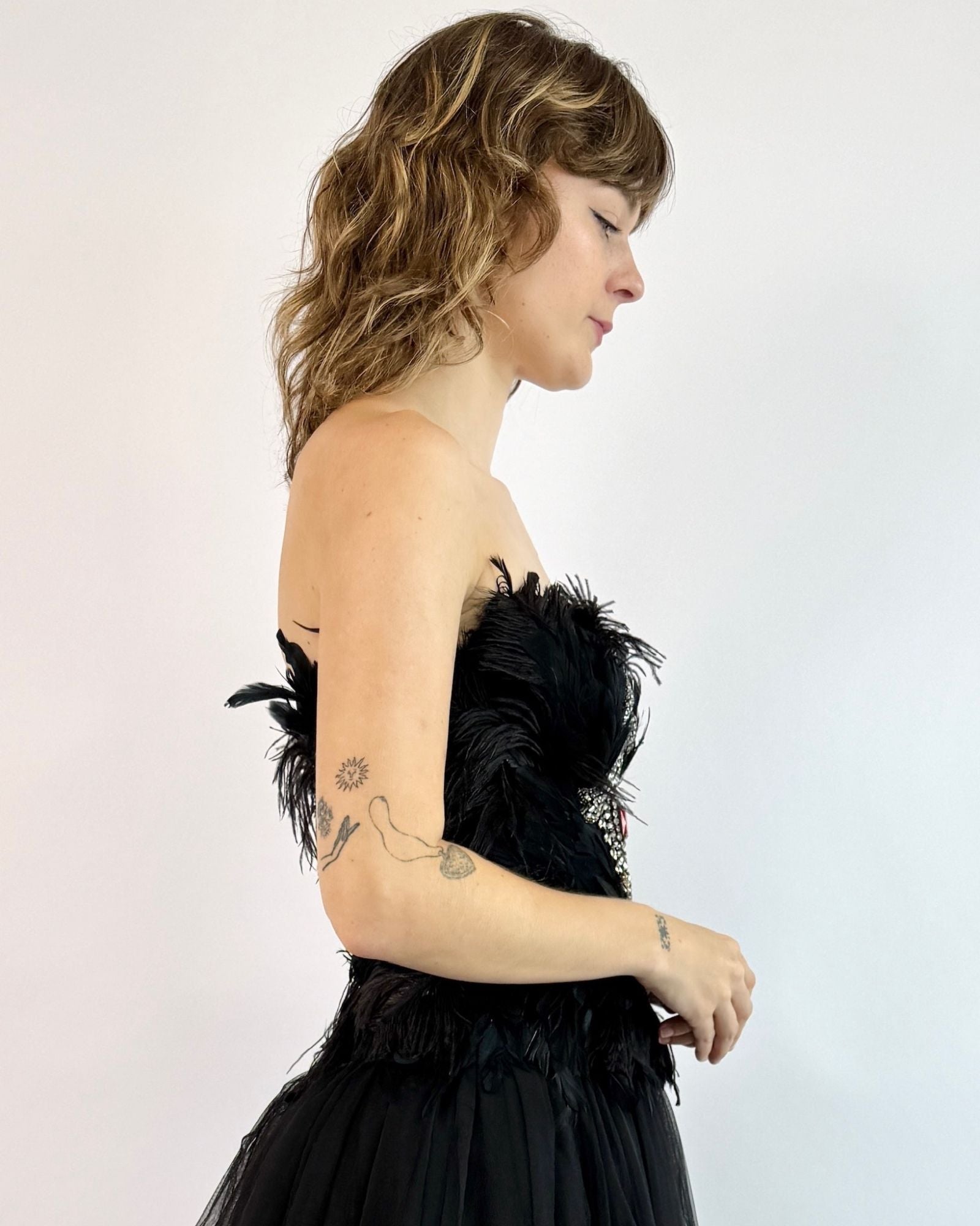 Dolce + Gabbana Black Swan Seduction Feather Corset
