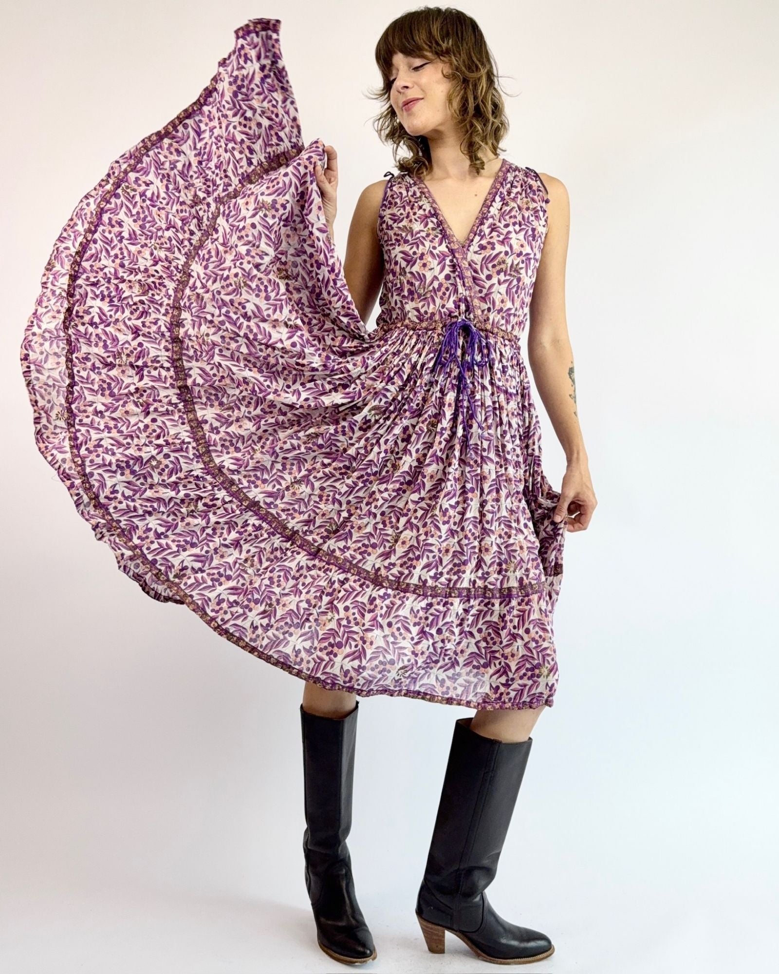 Purple Adini Indian Cotton Dress