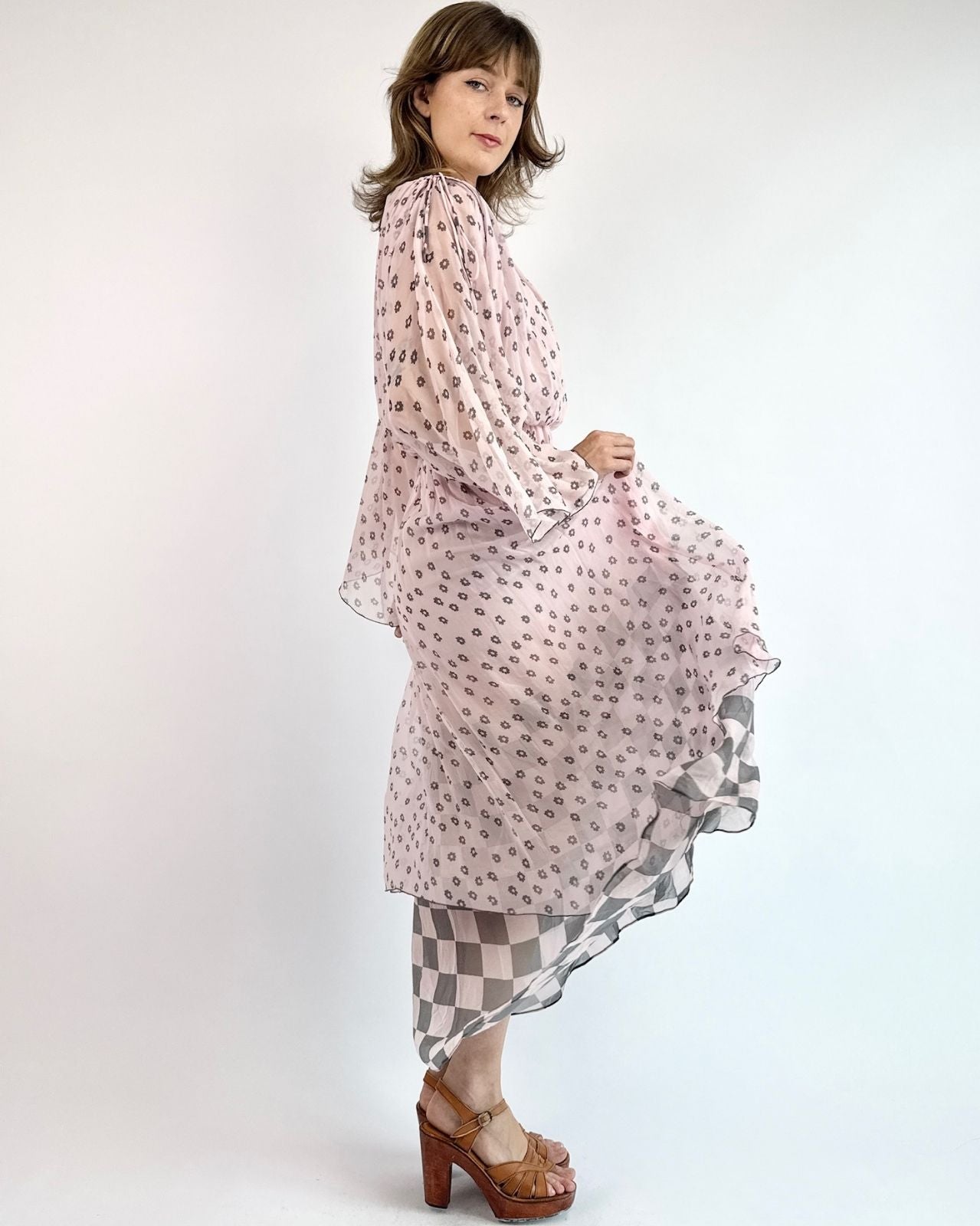 Scott Barrie Think Pink Chiffon Dress