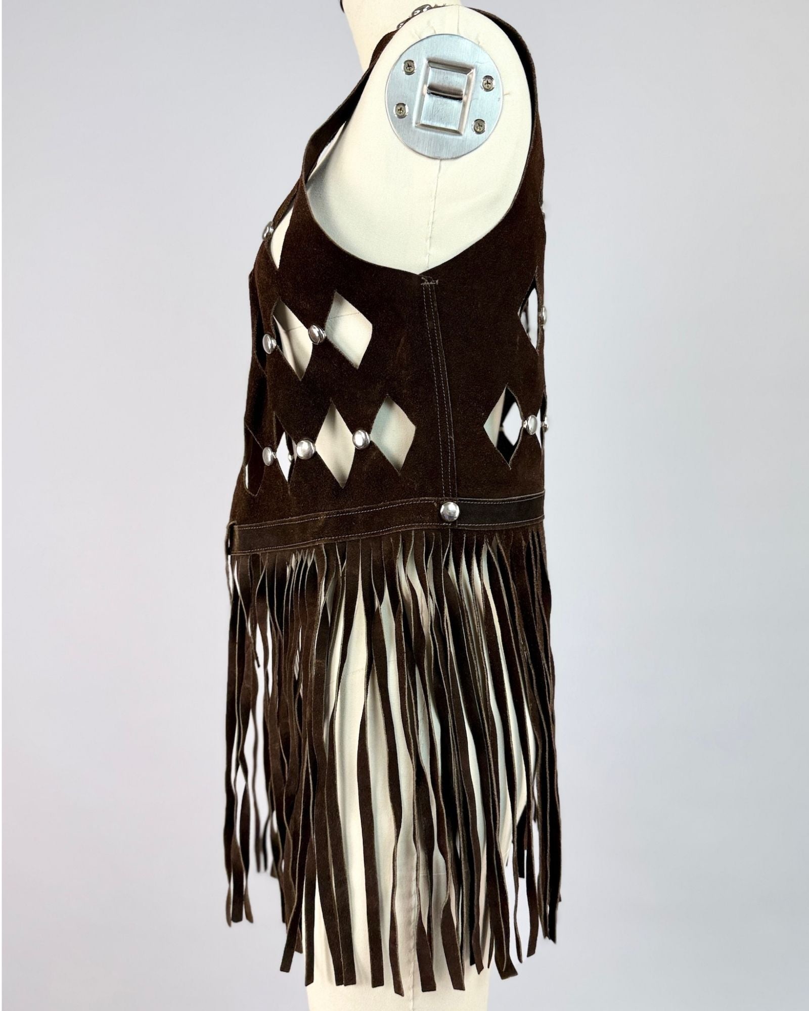 60s Chocolate Fringe Vest