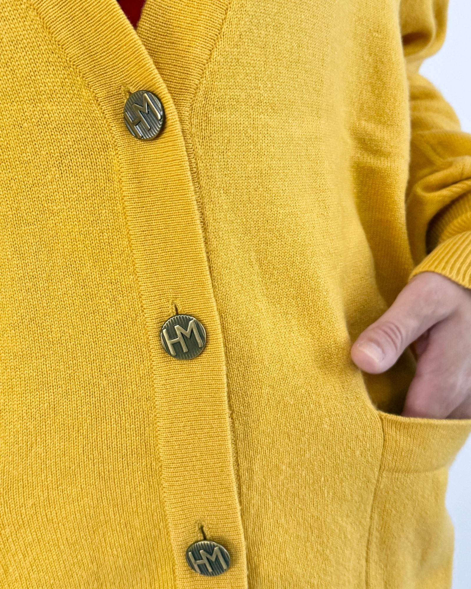 Hanae Mori Saffron Cashmere Cardigan
