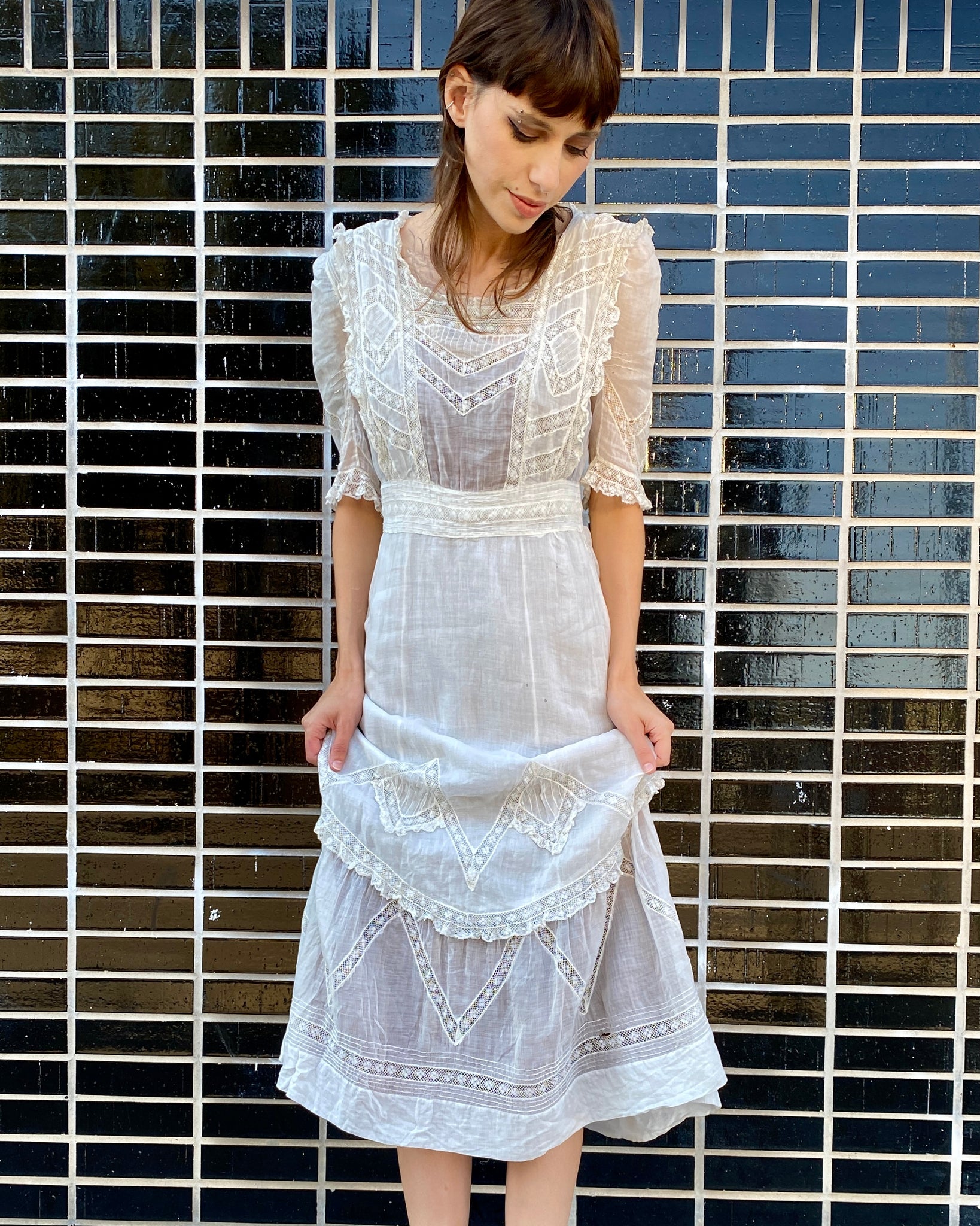 Harvest Edwardian White Lace Dress