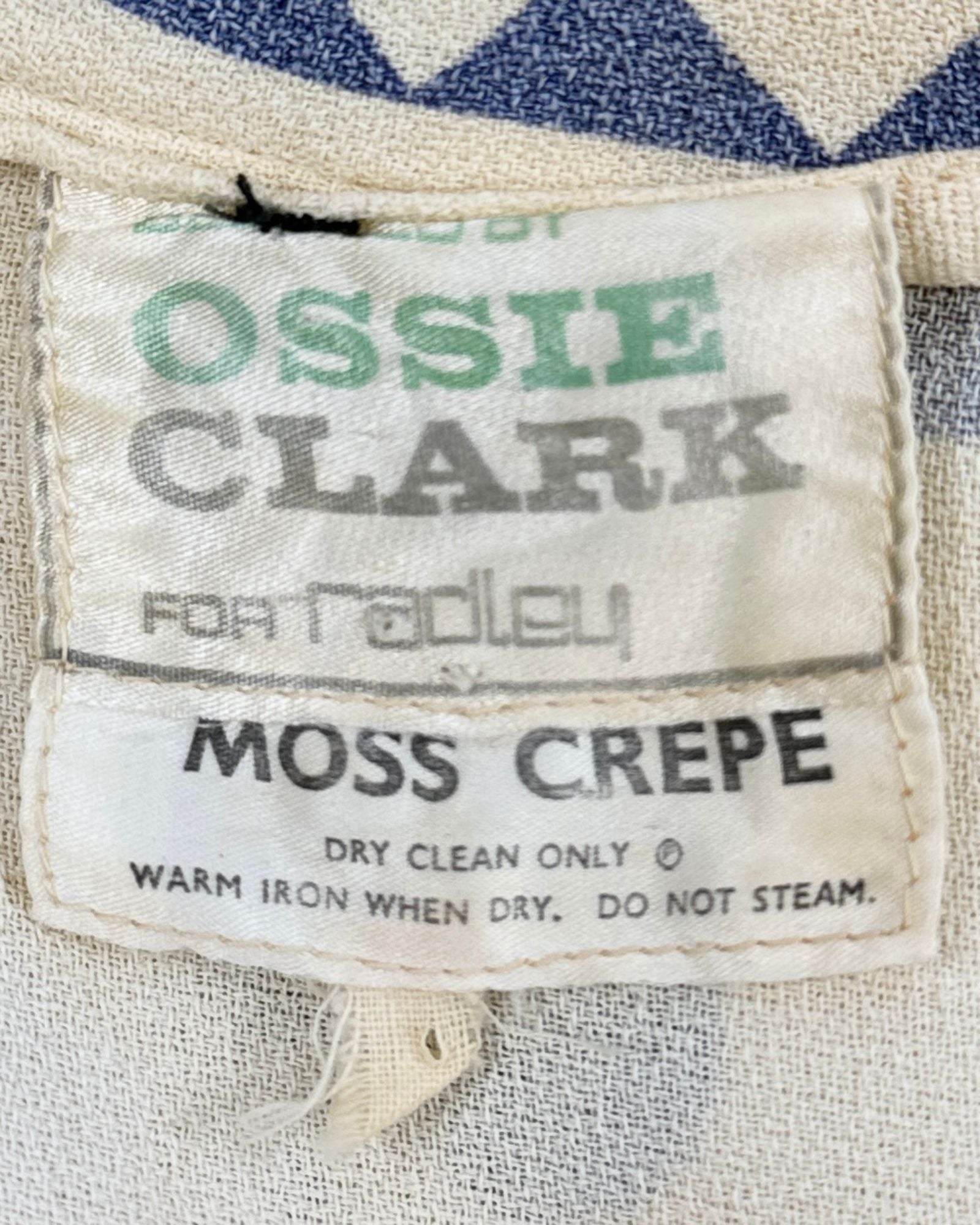 Ossie Clark Style In Spades Crepe Dress
