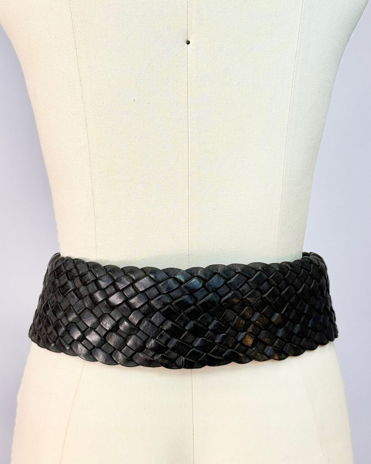 Wide Braided Leather Belt