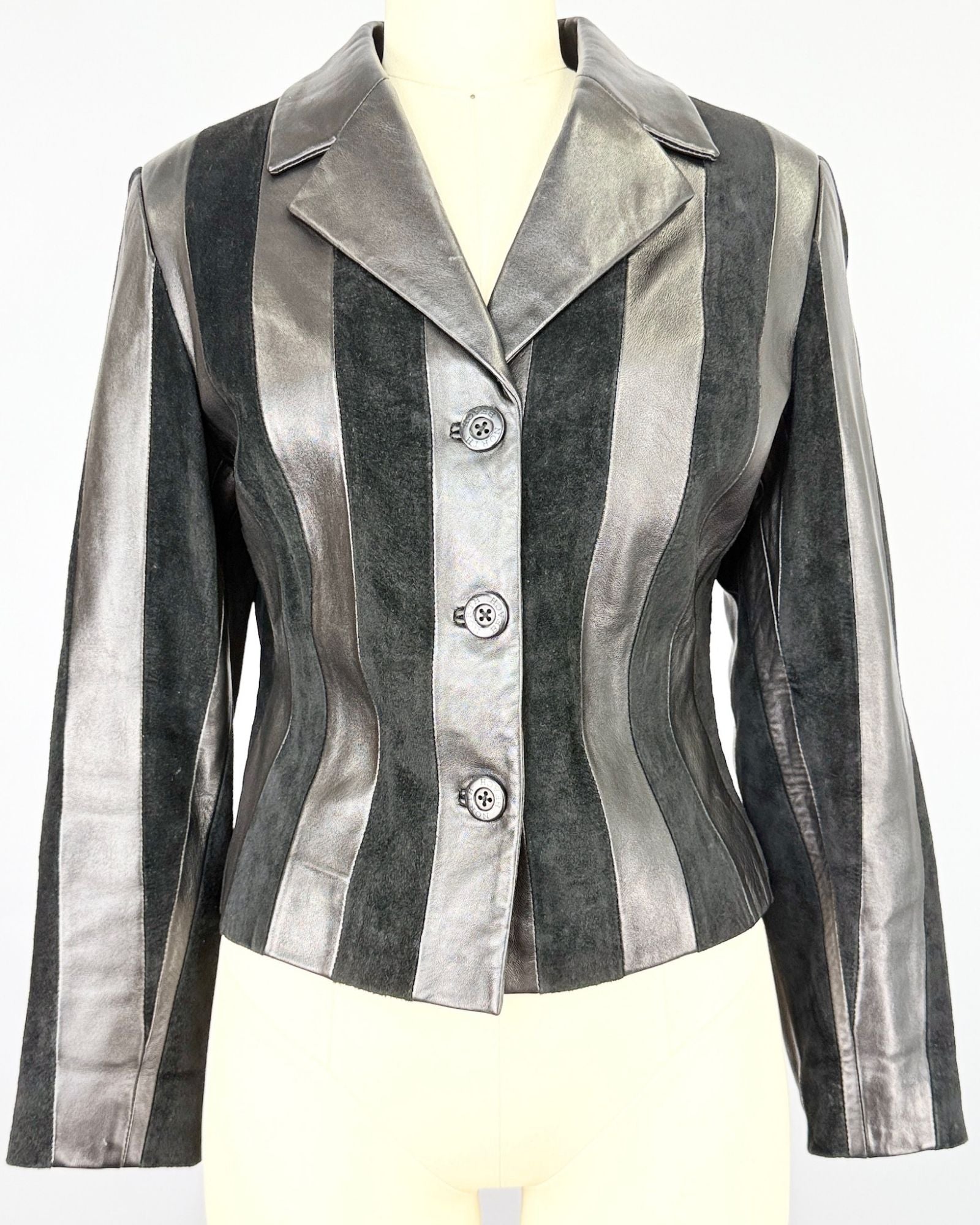 North Beach Leather Suede and Striped Jacket
