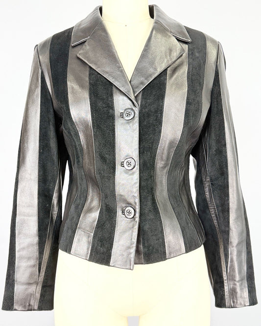 North Beach Leather Suede and Striped Jacket