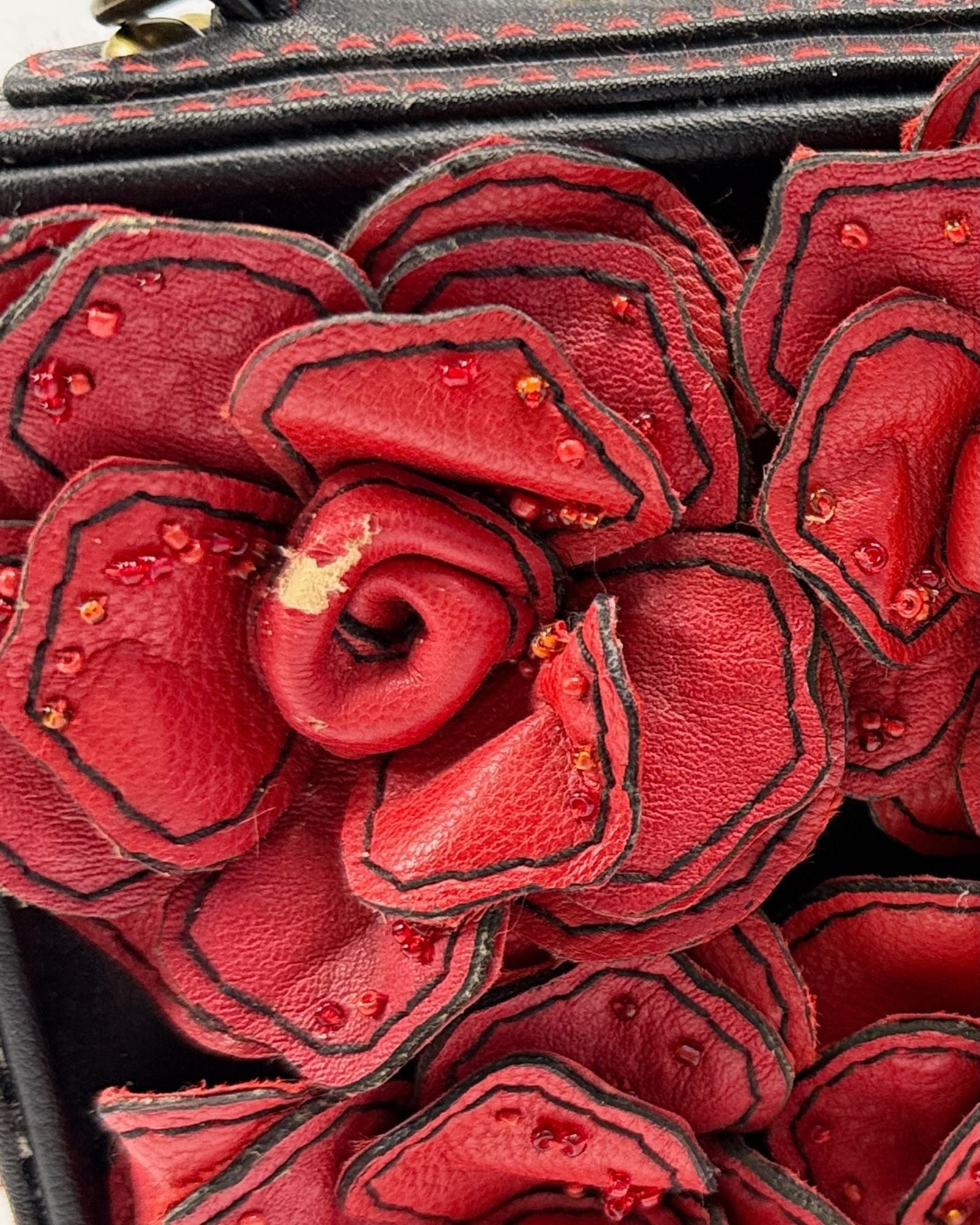 Mary Frances Studded Rose Box Purse