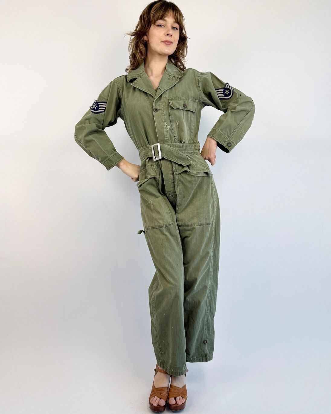 WW2 Green Military Fatigue Coveralls