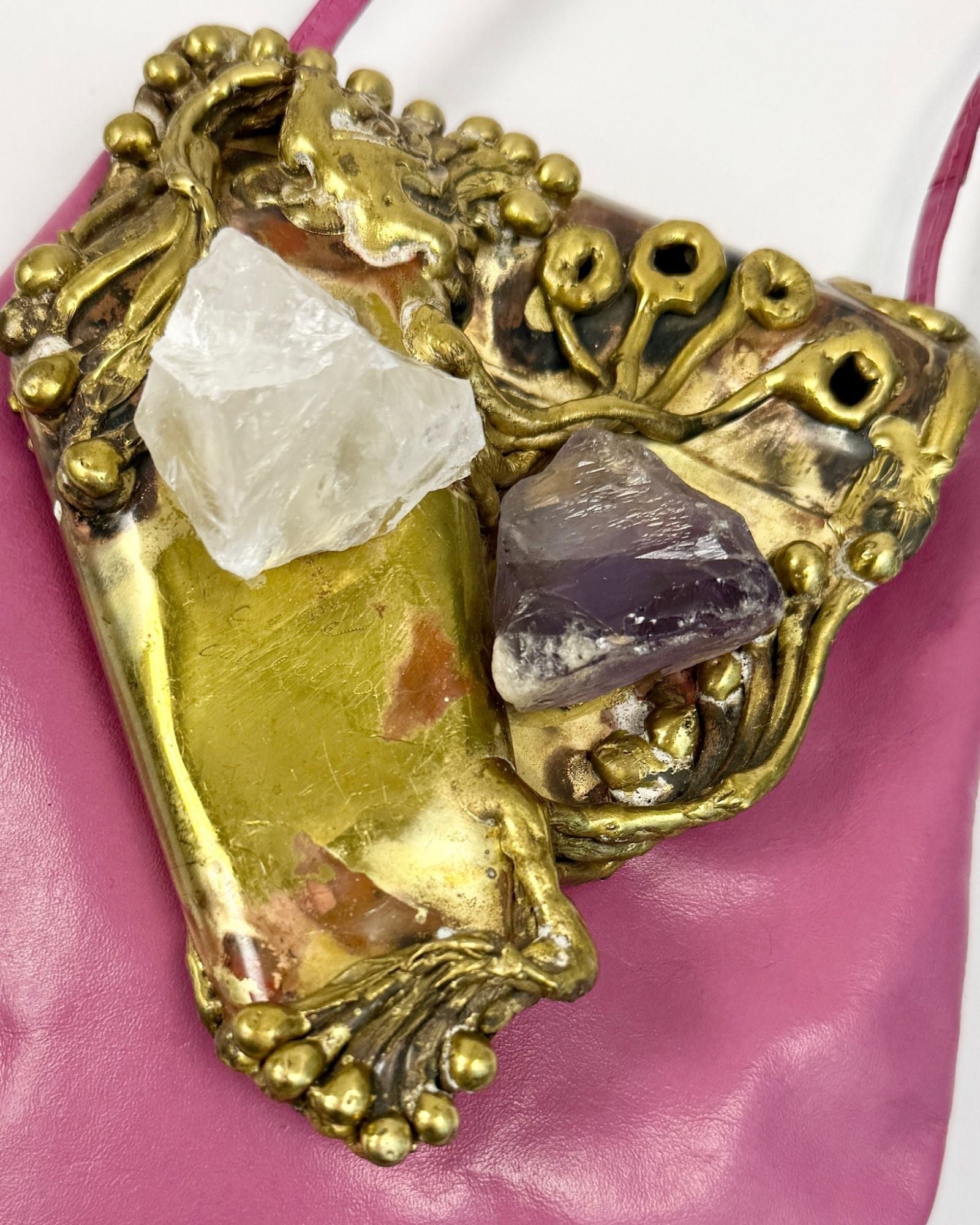 Pink Brutalist crystal bag