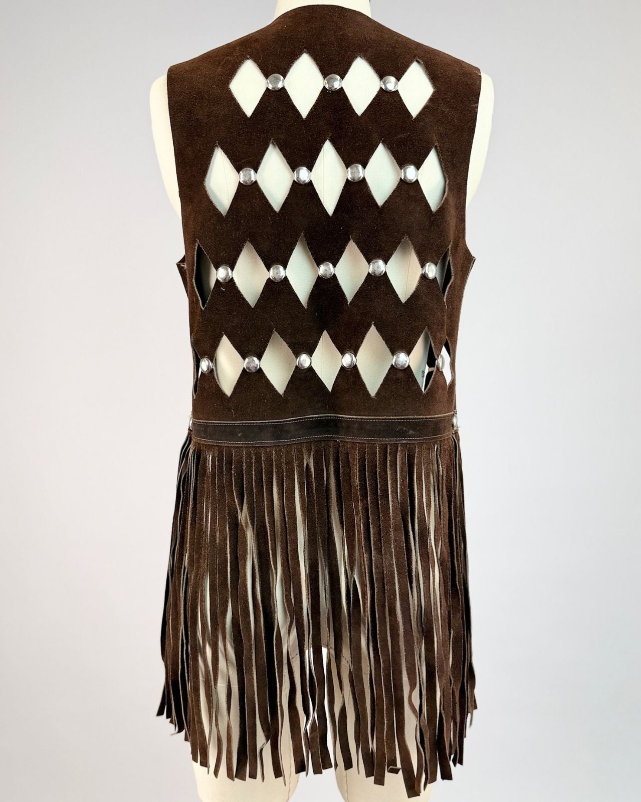 60s Chocolate Fringe Vest