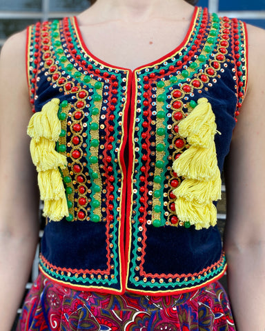 Polish Velvet Folk Art Vest