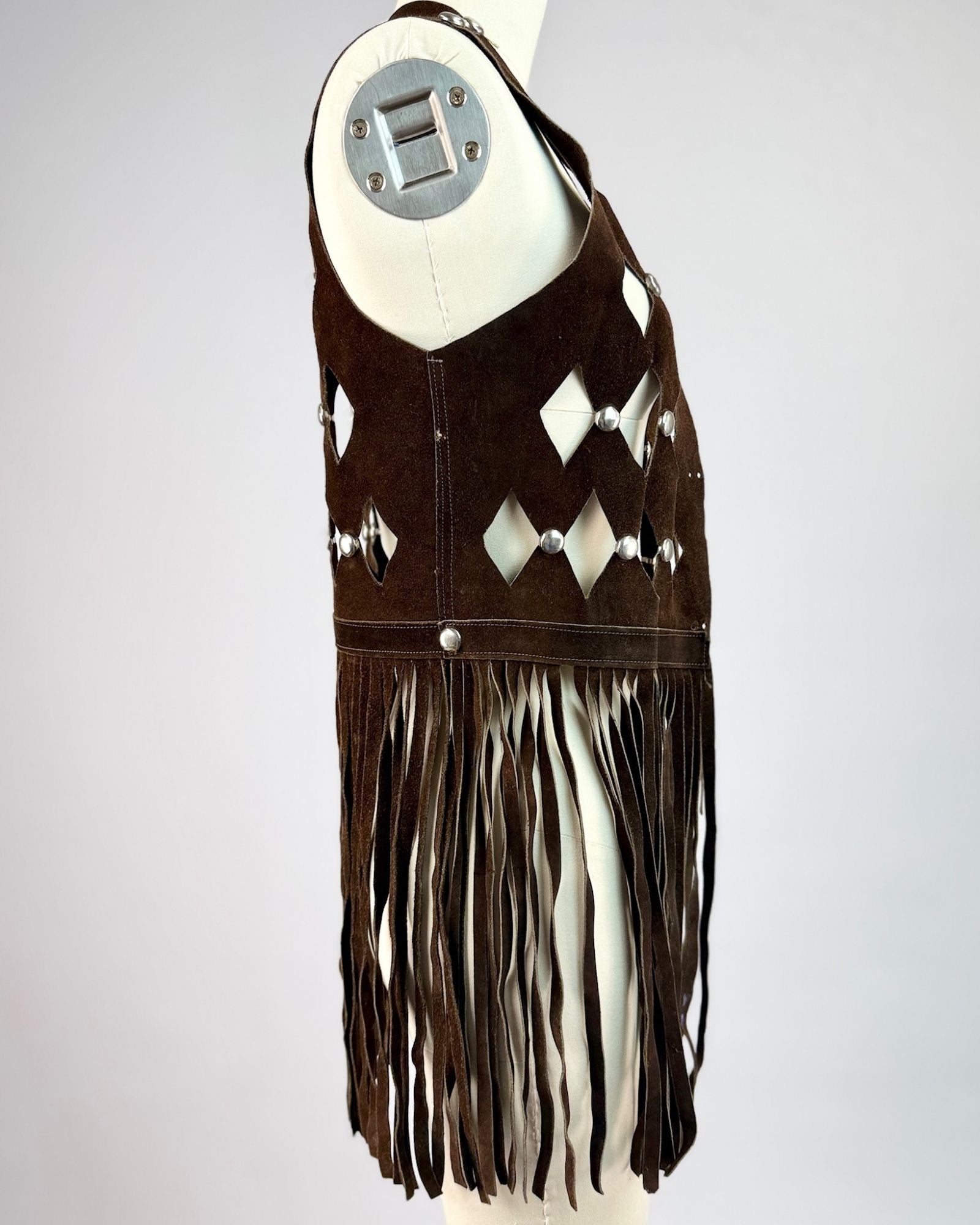 60s Chocolate Fringe Vest