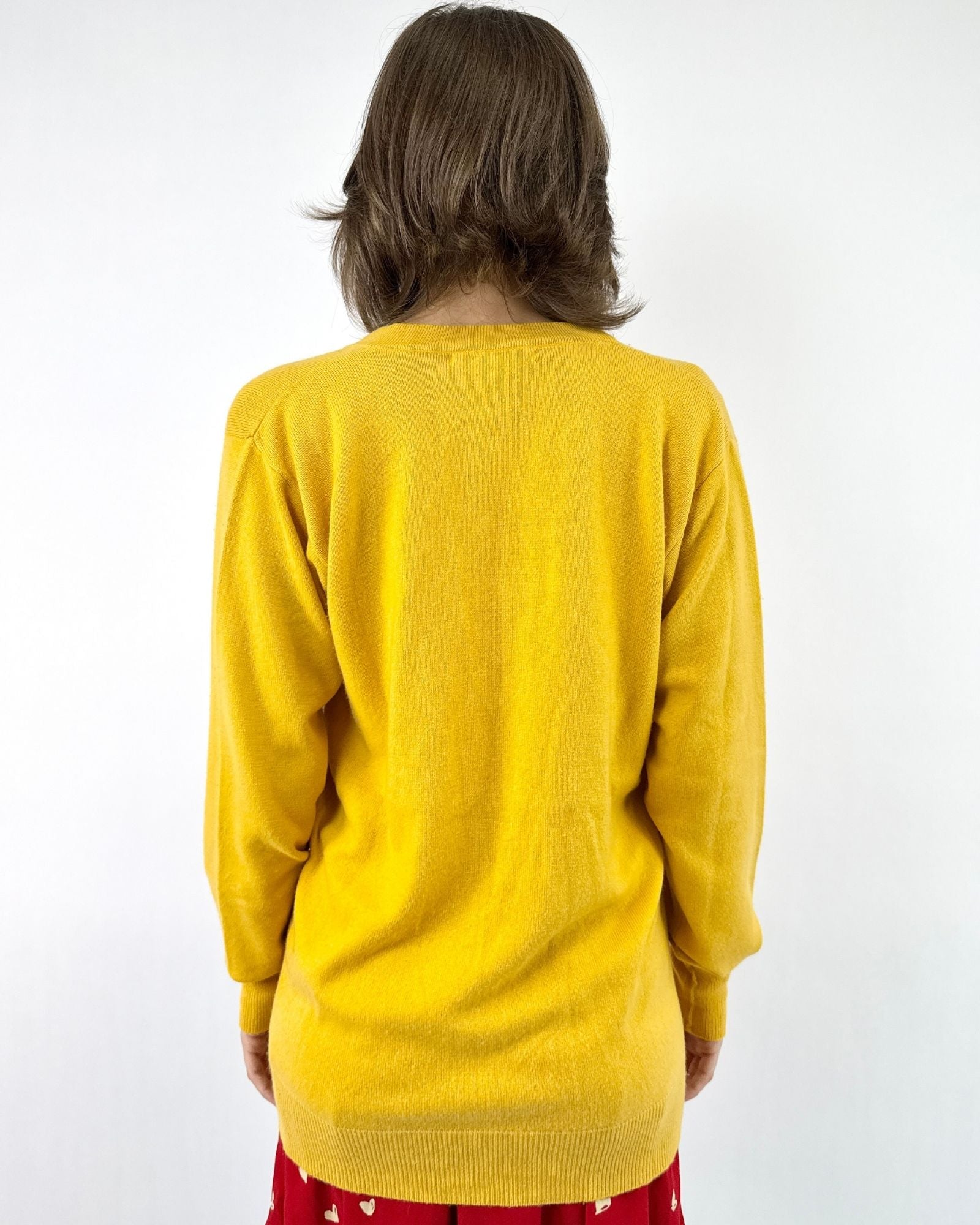 Hanae Mori Saffron Cashmere Cardigan