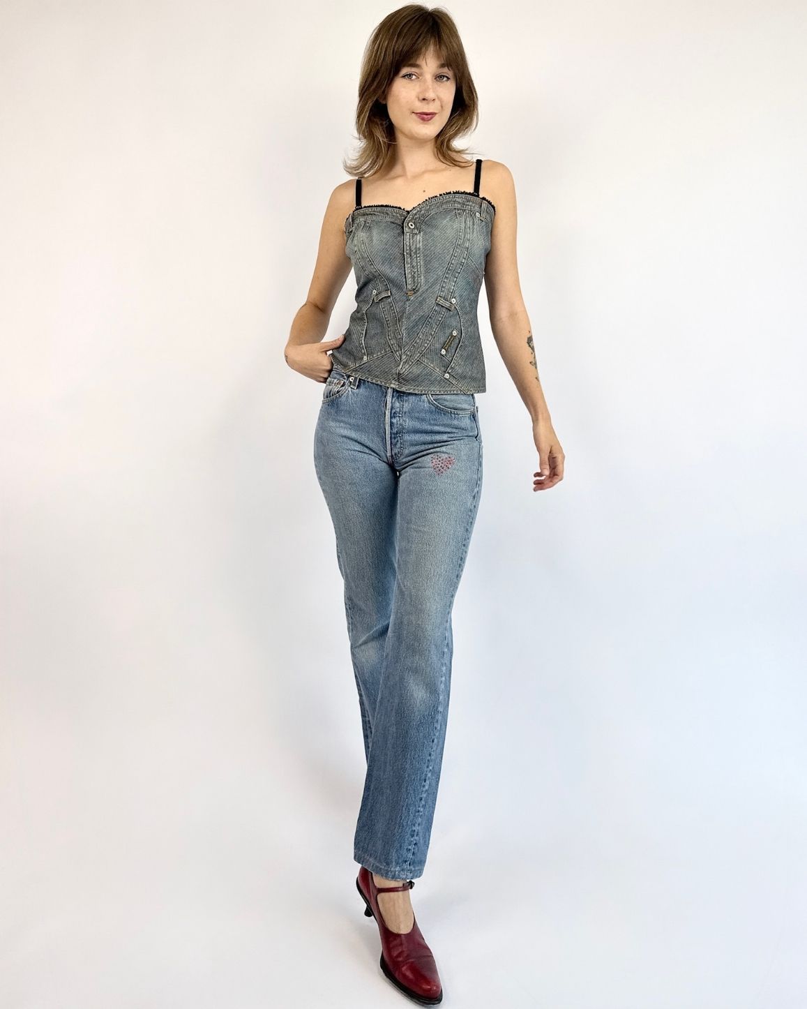 Levi's 501s Sparkling Heart Jeans