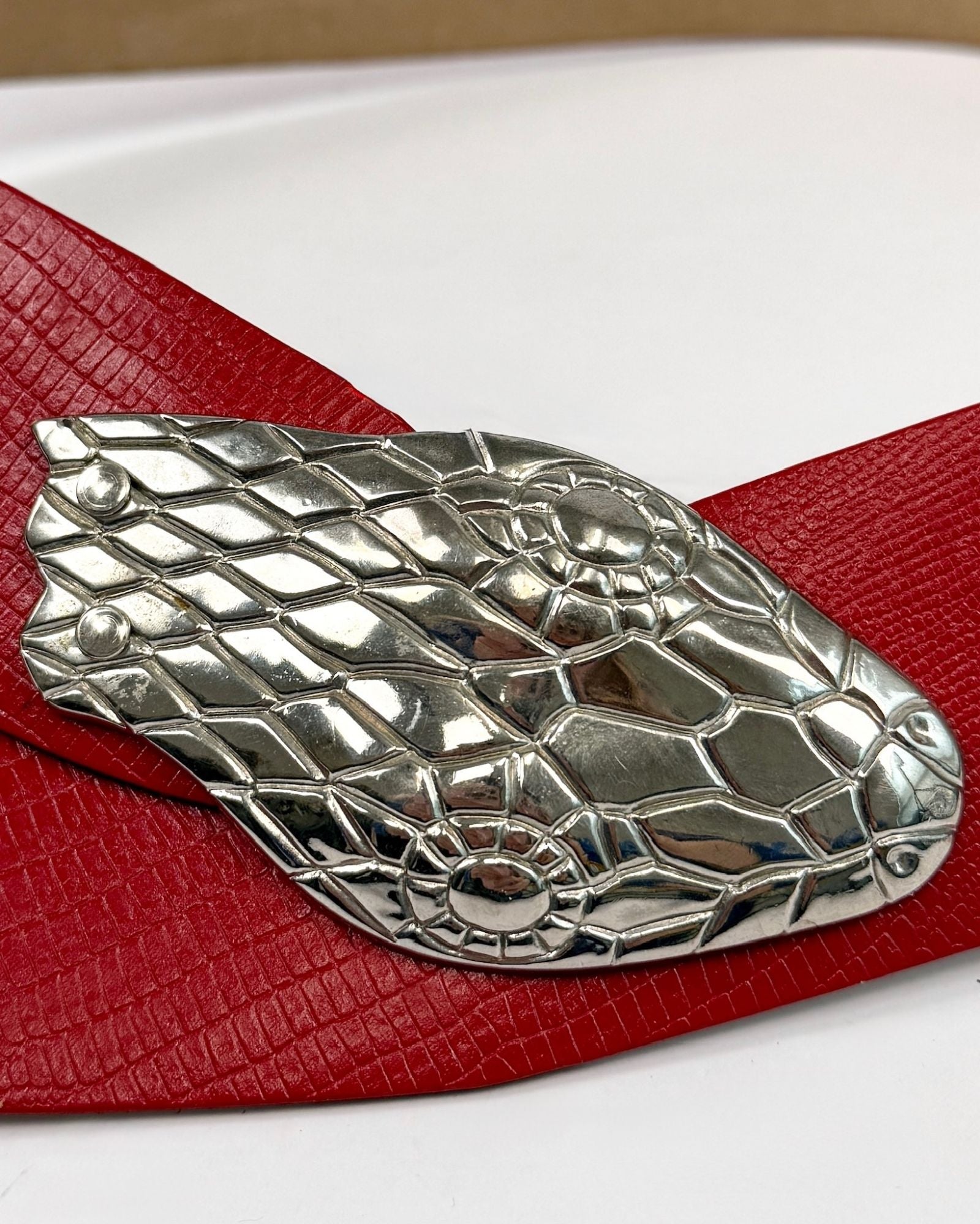 Wide Leather Snake Belt