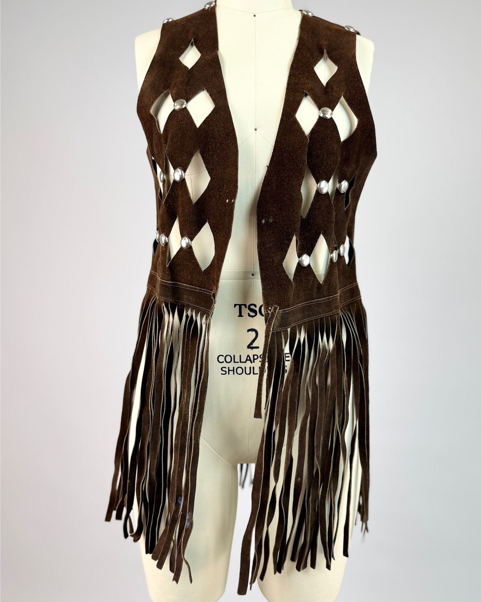 60s Chocolate Fringe Vest