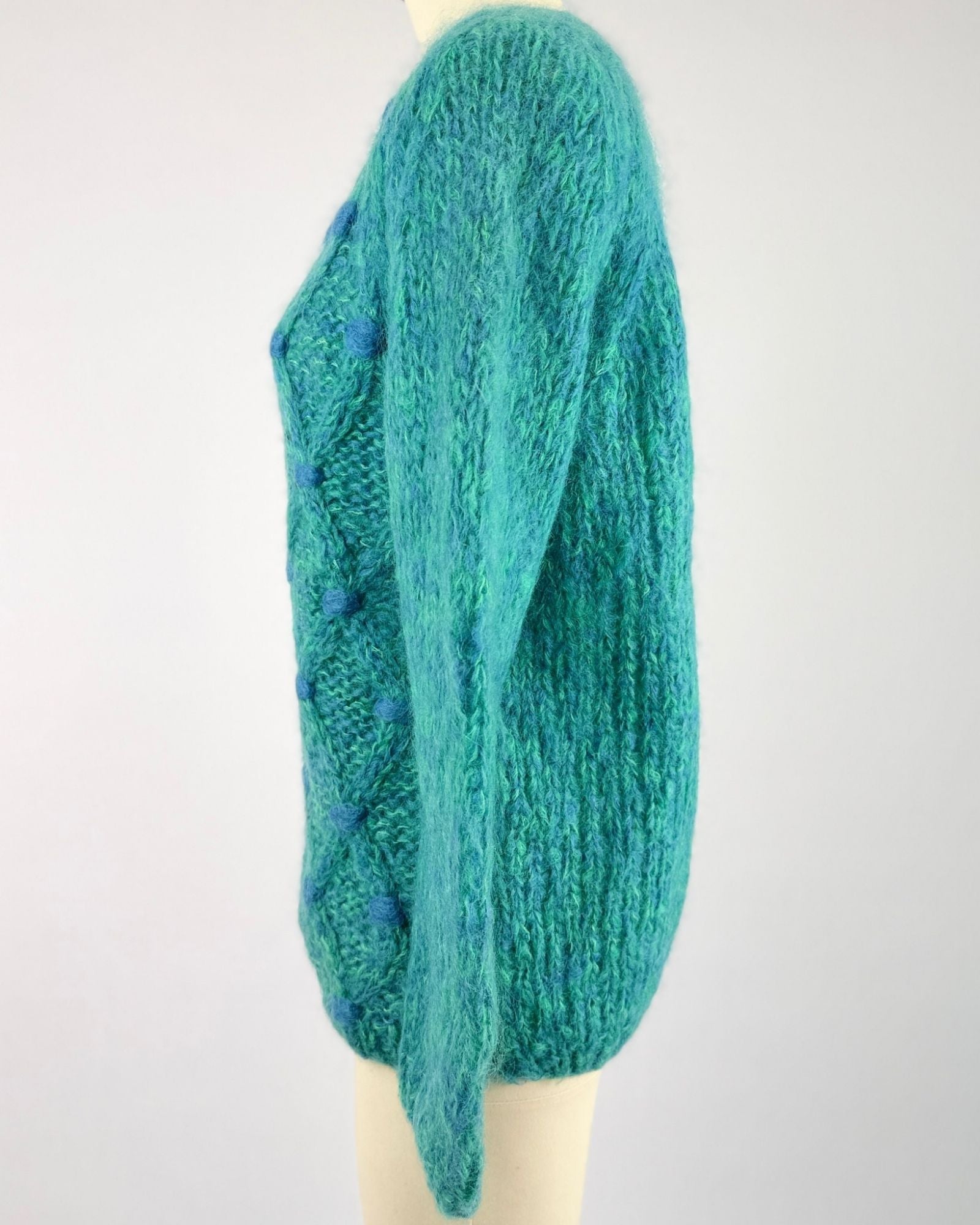 50s Teal Mohair Cardigan