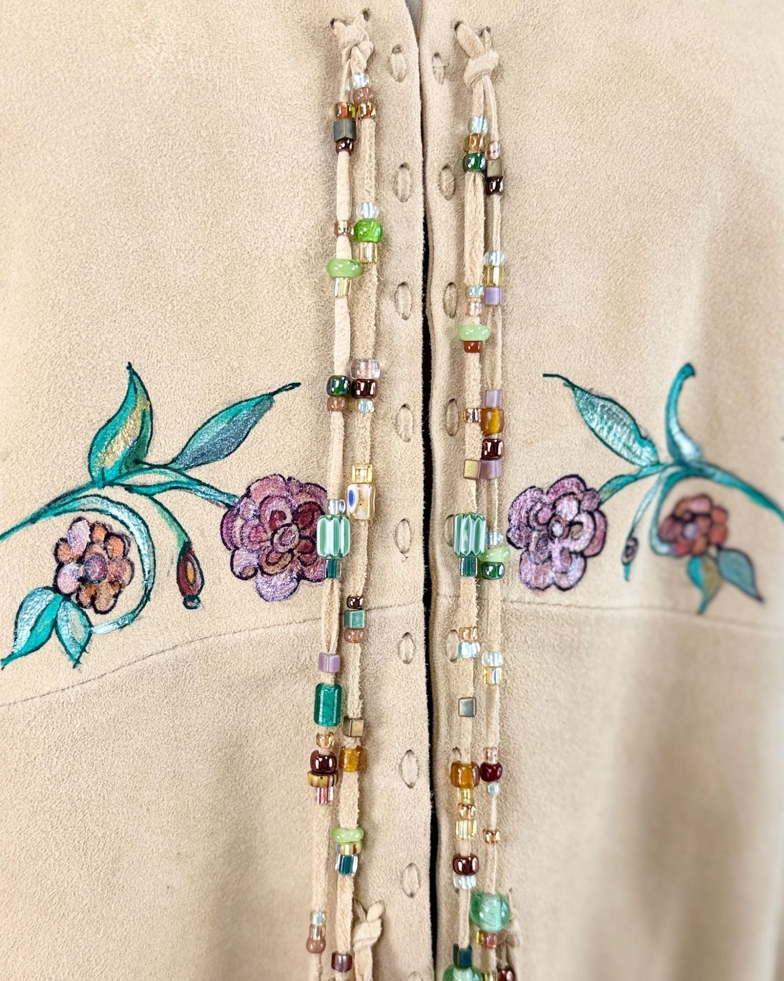 Gossamer Wings Hand Painted Leather Vest