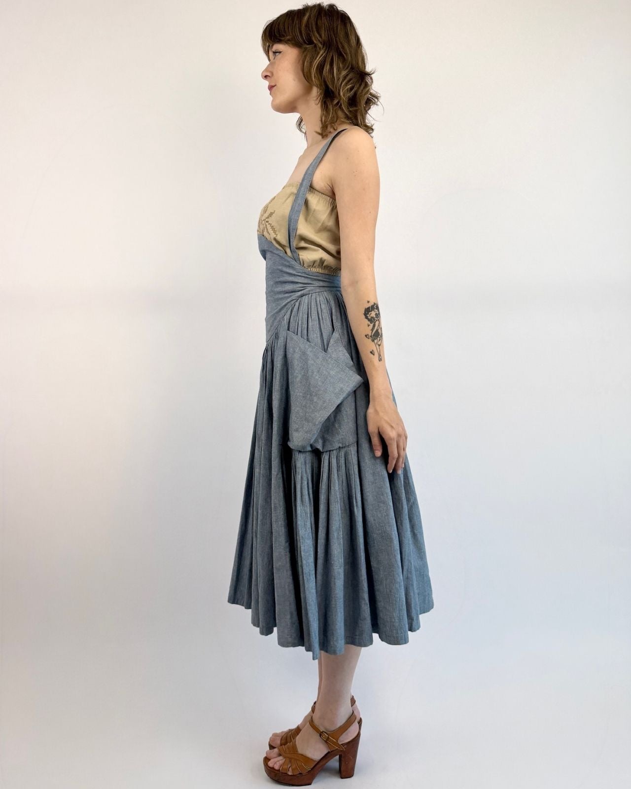 Norma Kamali A Swish Come True Chambray Skirt