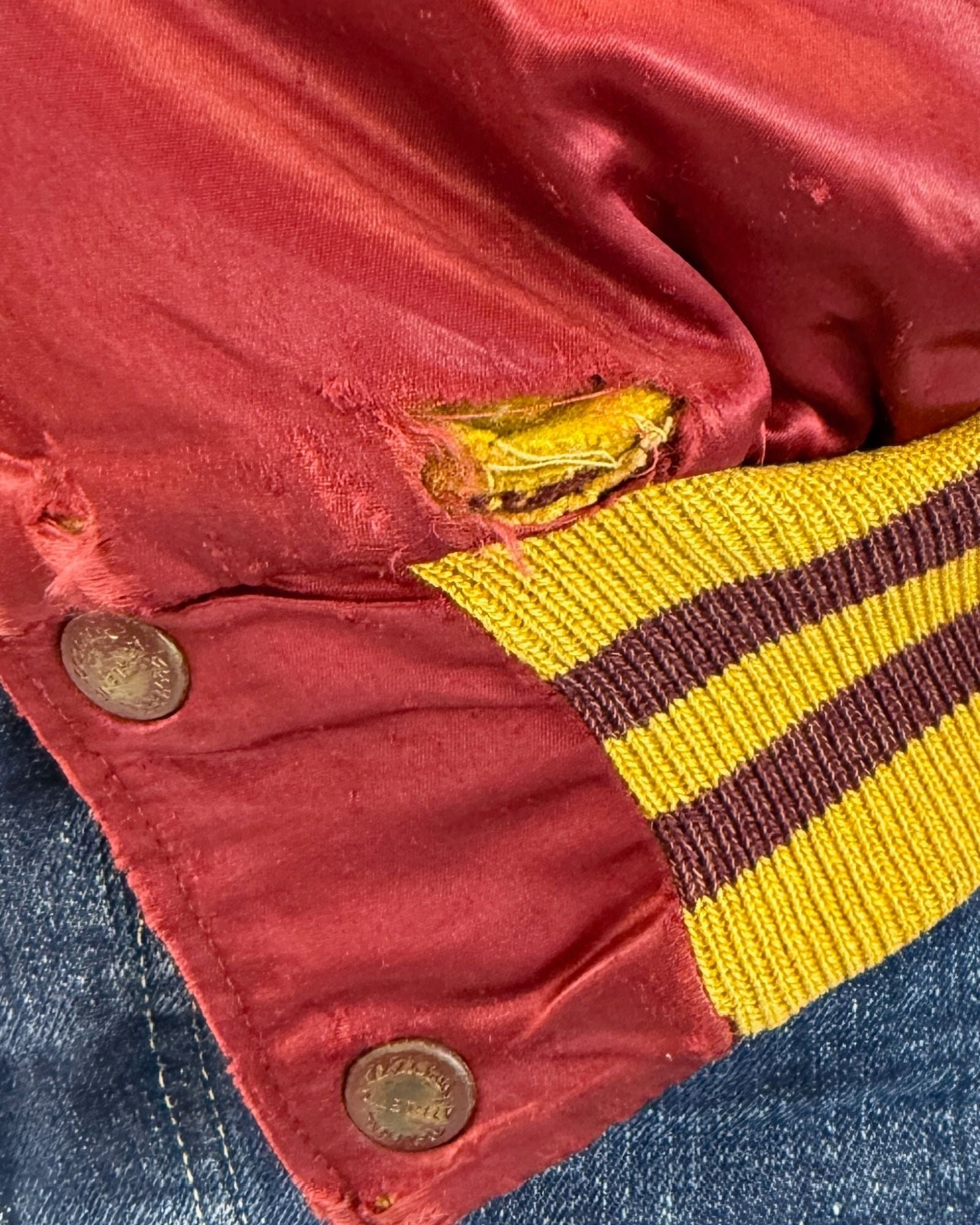 Reversible Maroon Mustard Letterman Jacket