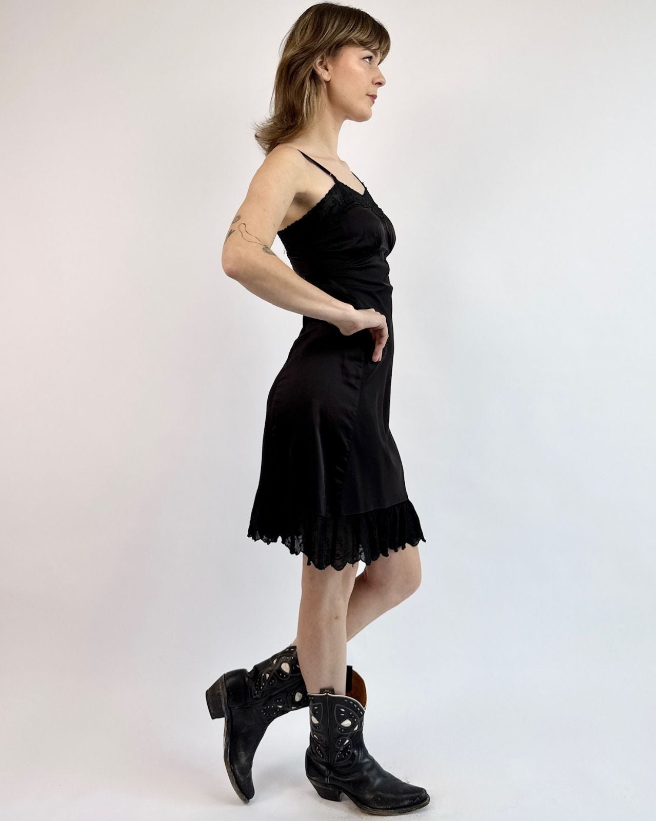 Wish Upon A Star Black Slip Dress