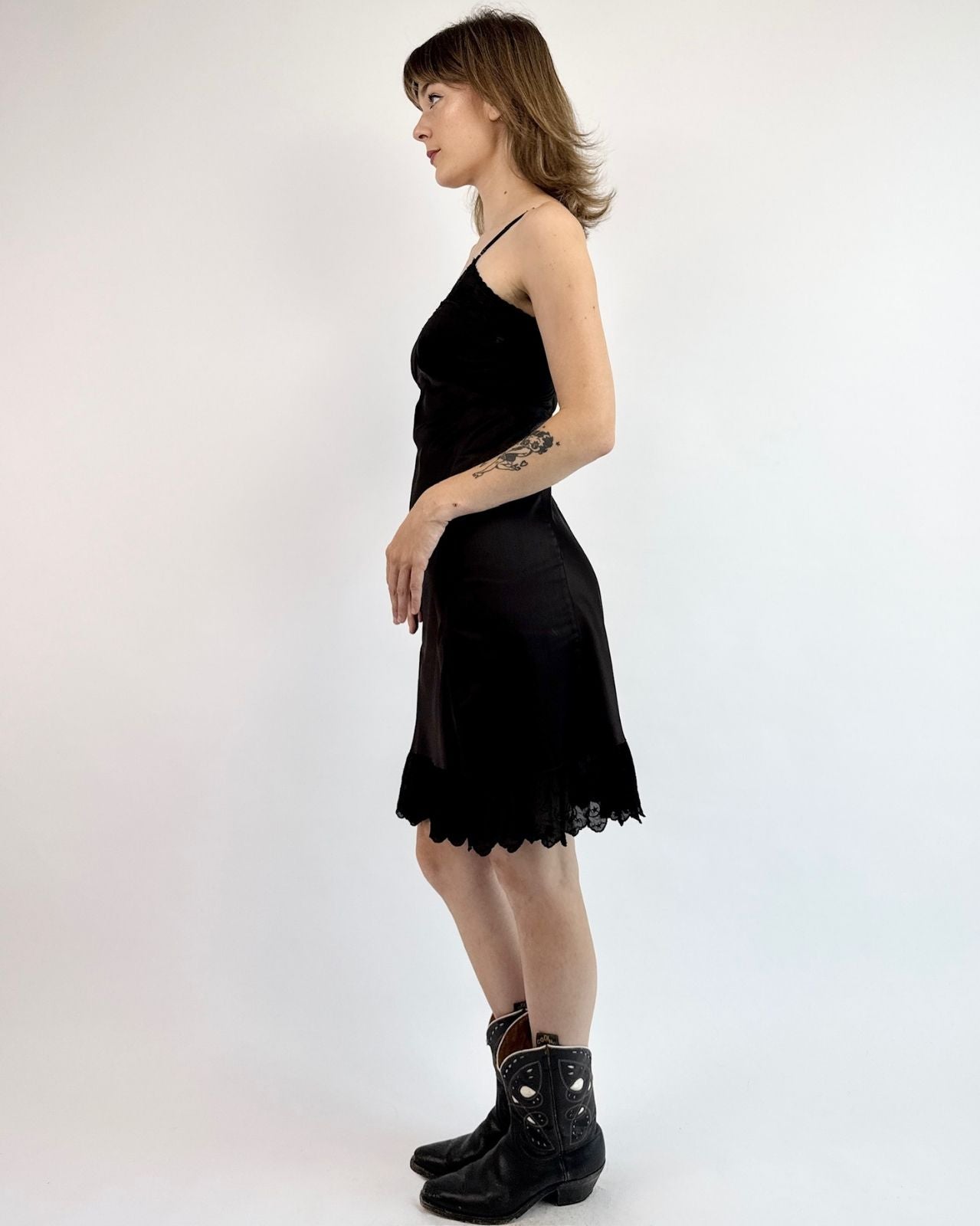 Wish Upon A Star Black Slip Dress