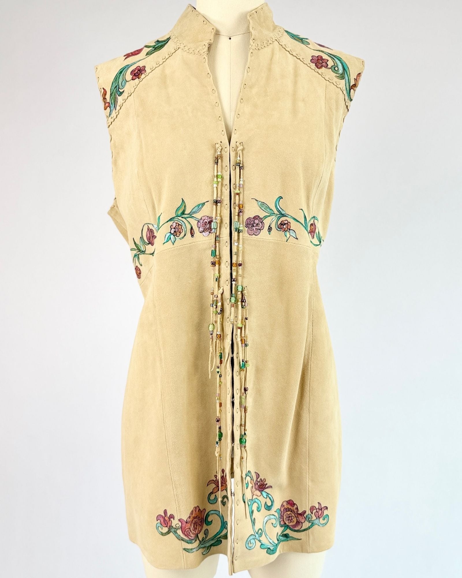 Gossamer Wings Hand Painted Leather Vest